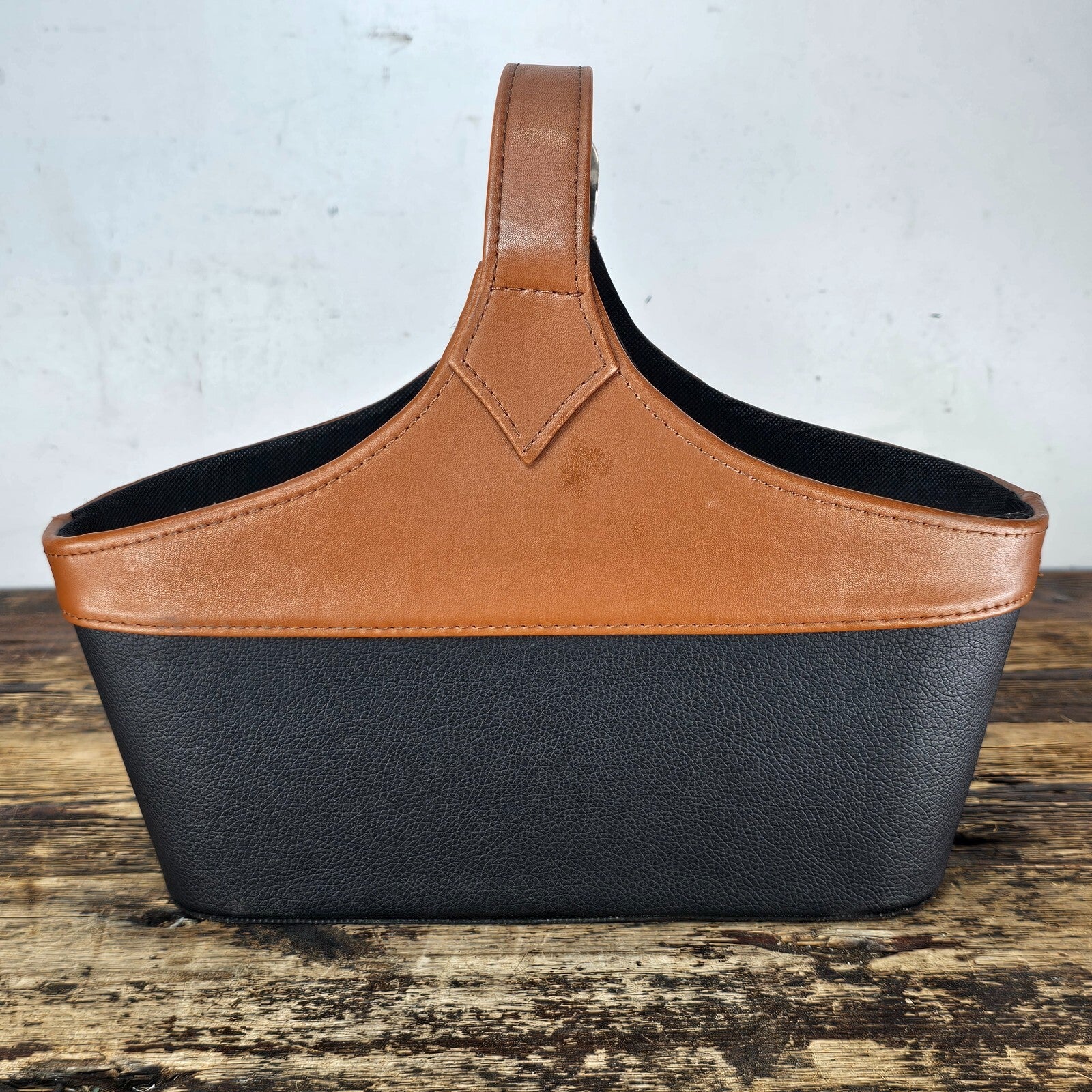 Leather-Style Magazine Rack / Basket 12.5"L x 6"W x 10"H (14 oz.)