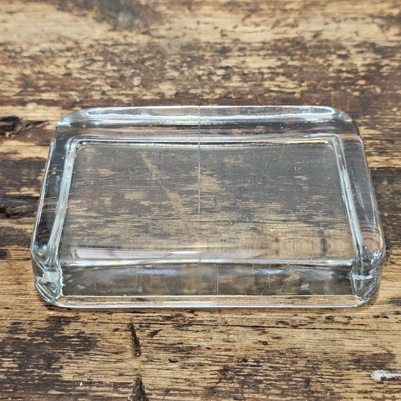 Vintage Glass Paperweight 2.75"W x 4"L x 1"H (13 oz.)