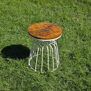 Urban Outfitters Paris Wire Base Side Table – Rustic Wood Top Discontinued