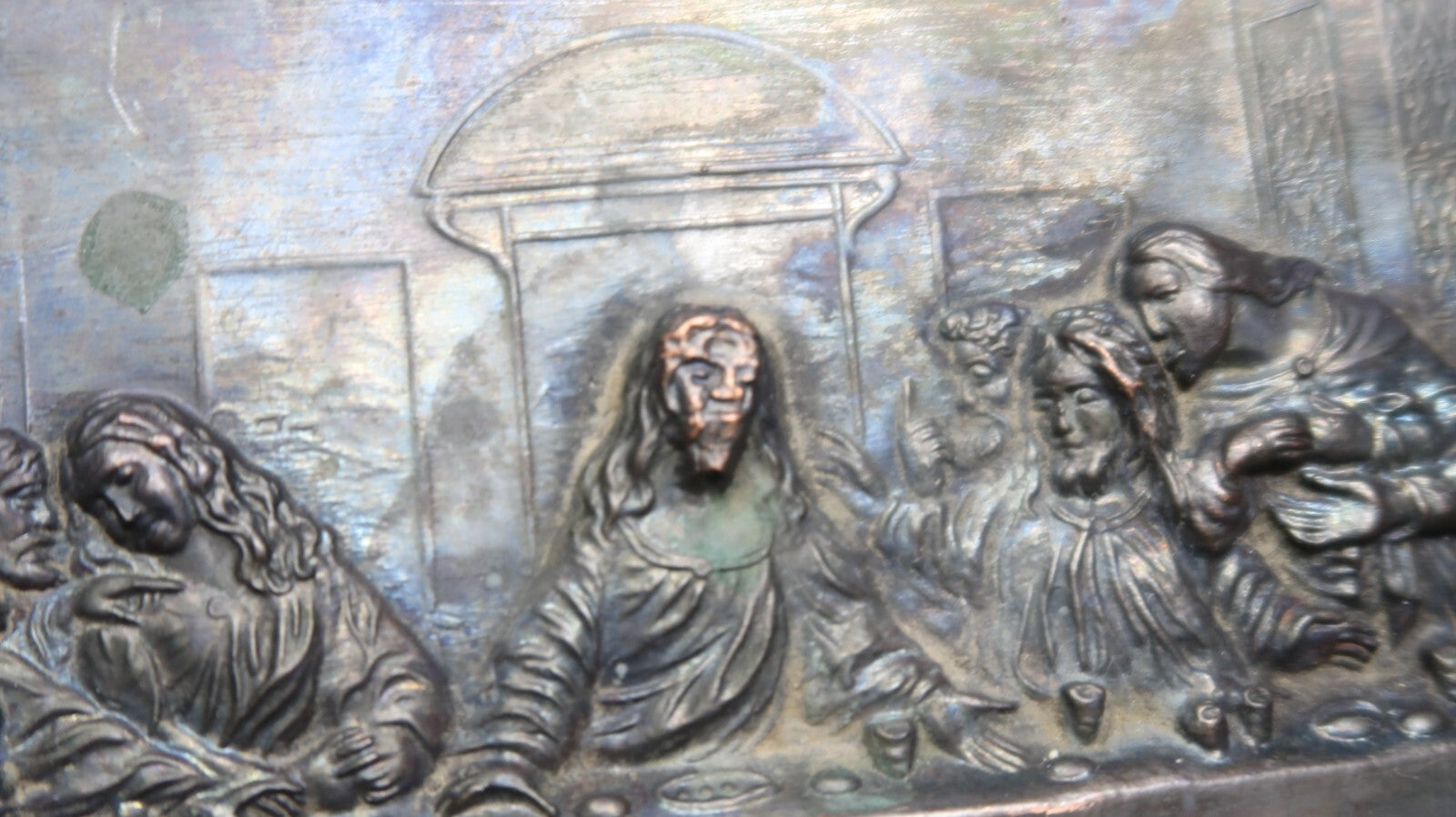 Vintage The Last Supper Metal Relife Art 5.25" x 9.75"