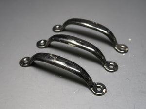 Set of 3 Vintage Aluminum Cabinet Drawer Pull Black (B)