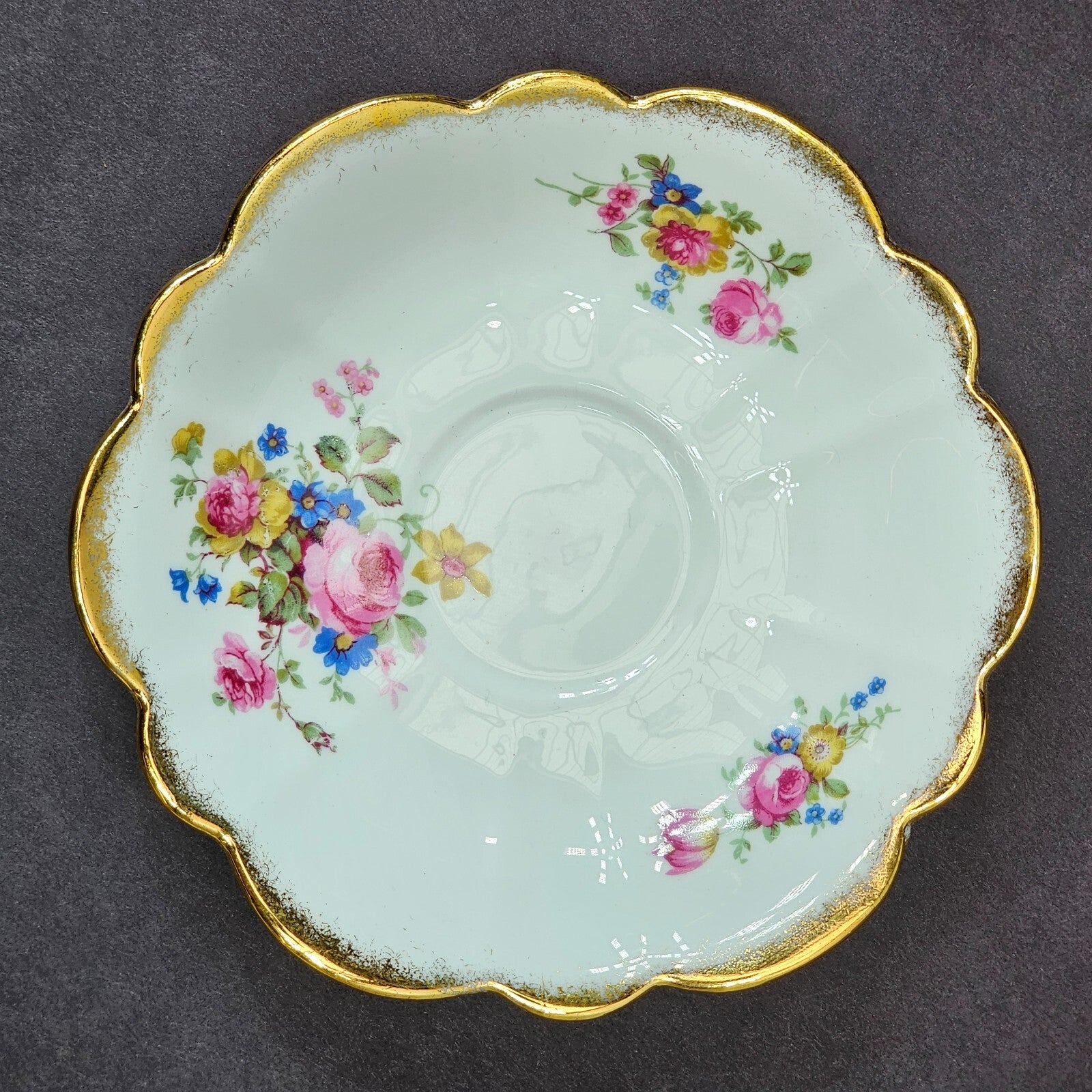Vintage Taylor and Kent Gold Trim Teacup & Saucer Set From England