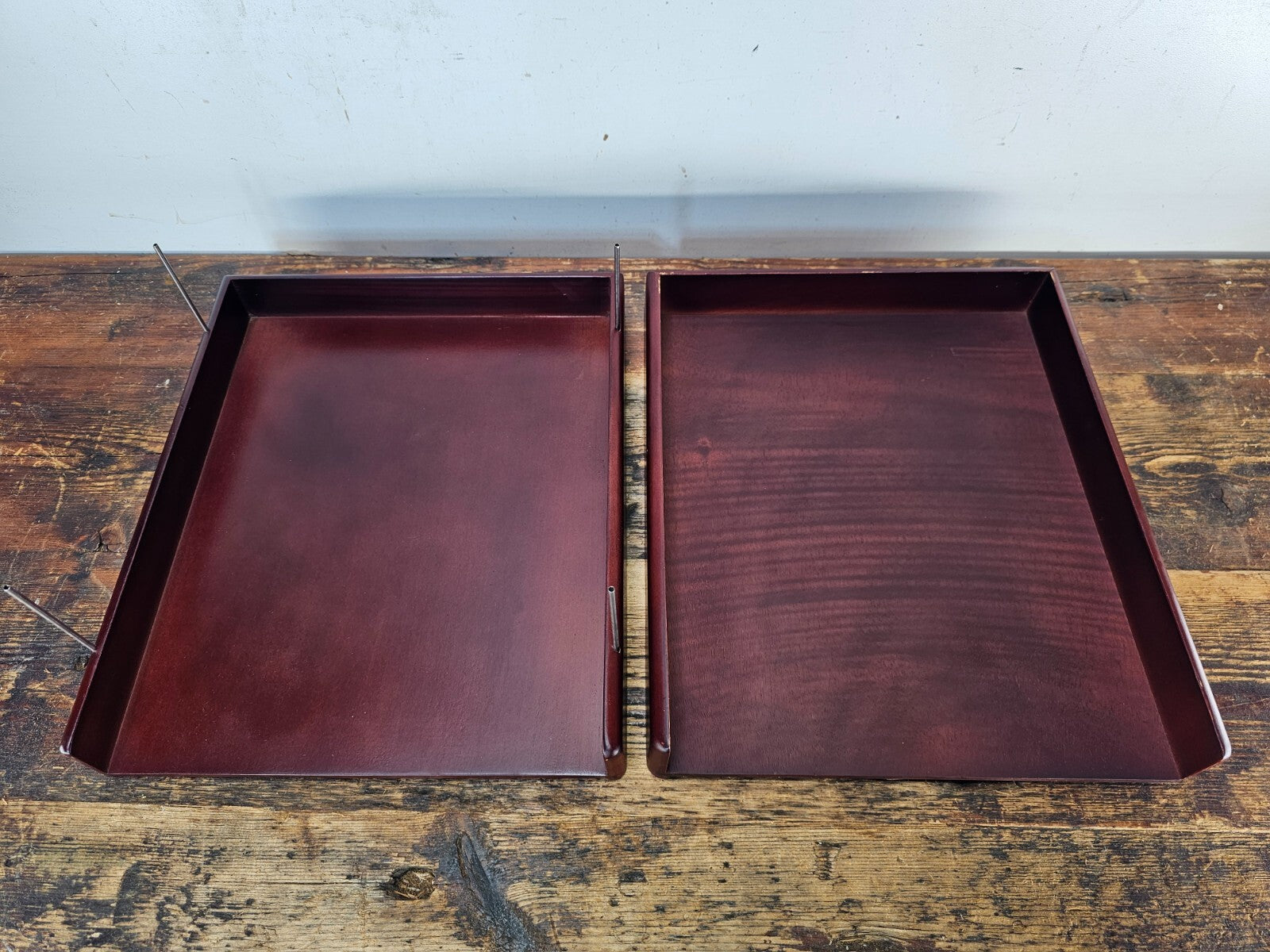 Carver Wood Products Solid Wood 2-Tier Desk Tray Set