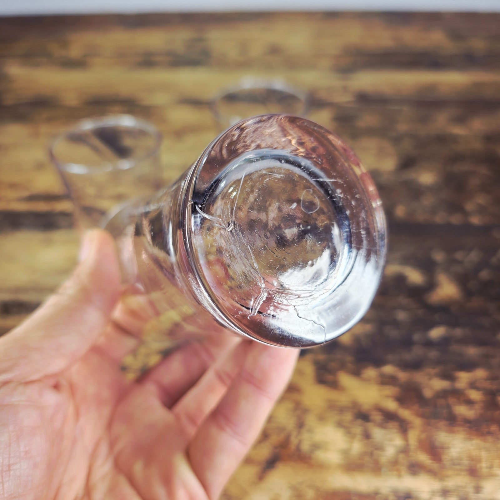 Vintage Blush Pink Swirl Glass Tumblers – Set of 3 (6 oz. each)
