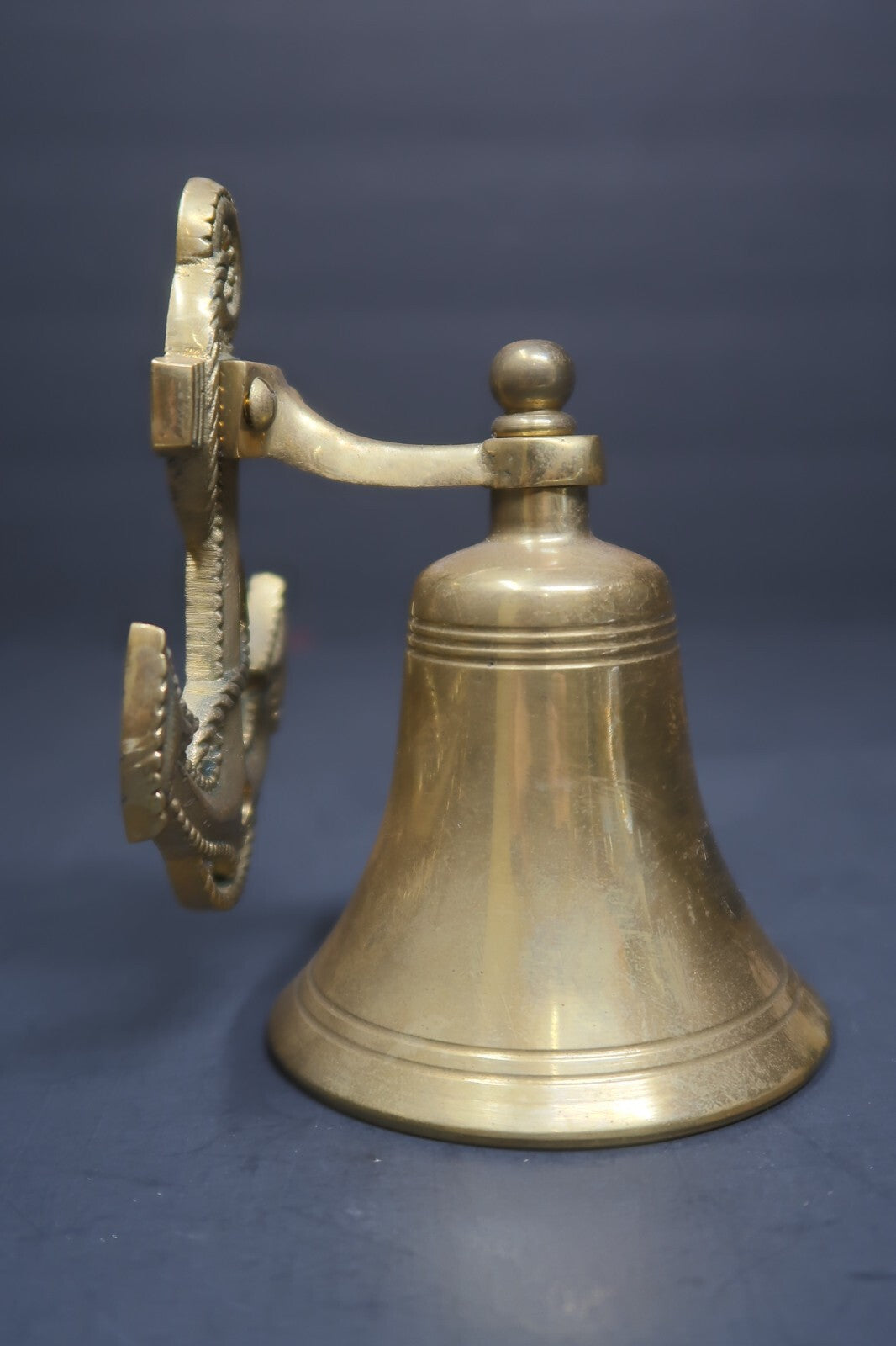 Vintage Brass Anchor Bell Wall Mount H 4.75" x D 3.5" x W 3.25" (1 lb)
