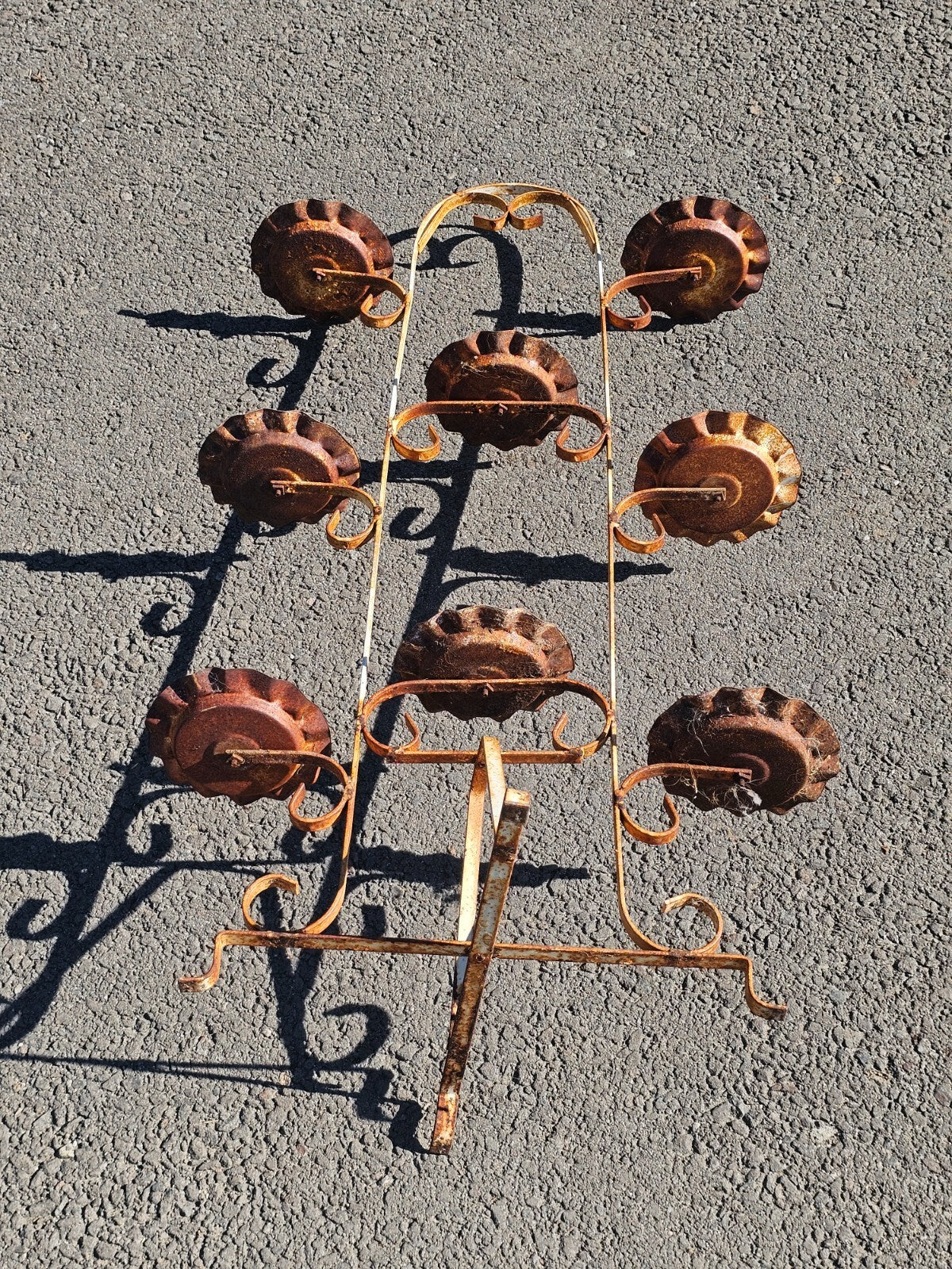 Vintage Rusty Multi Pot Stand 8-Plant Holder Stand 38"H