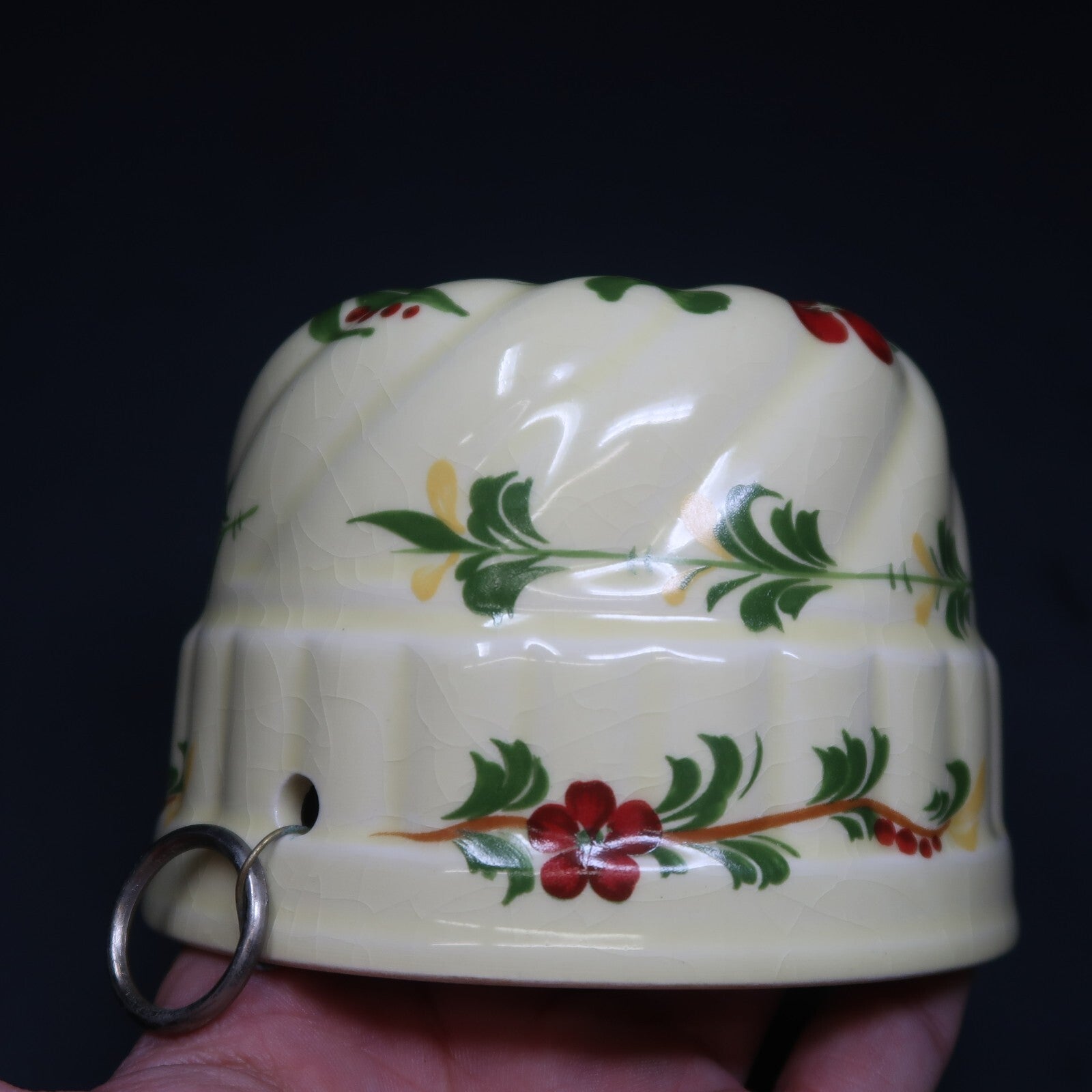 Teleflora Wall Planter Floral Handpainted in Portugal 4.5" x 4.5" x 3.25"