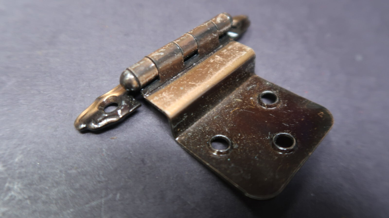 Vintage Ajax Cabinet Door Hinge Pair 975 Copper Plated Steel NOS