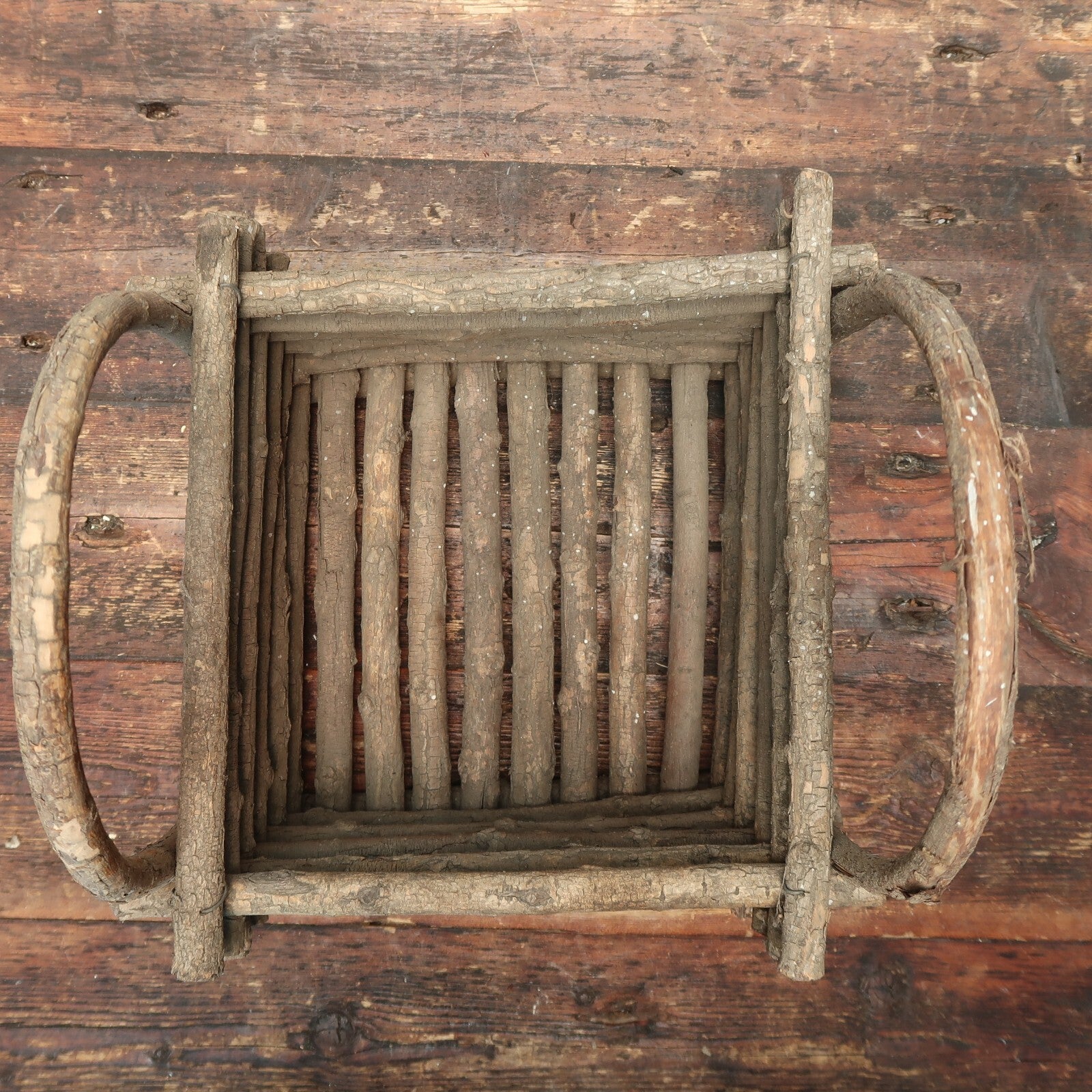 Vintage Tree Branch Basket Plant Pot Basket 12" x 12" x H 15" (19" w Handle)
