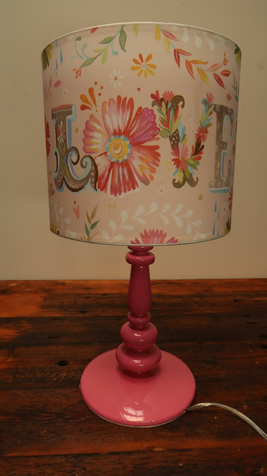 Oopsy Daisy Fine Art For Kids Table Lamp " Love "