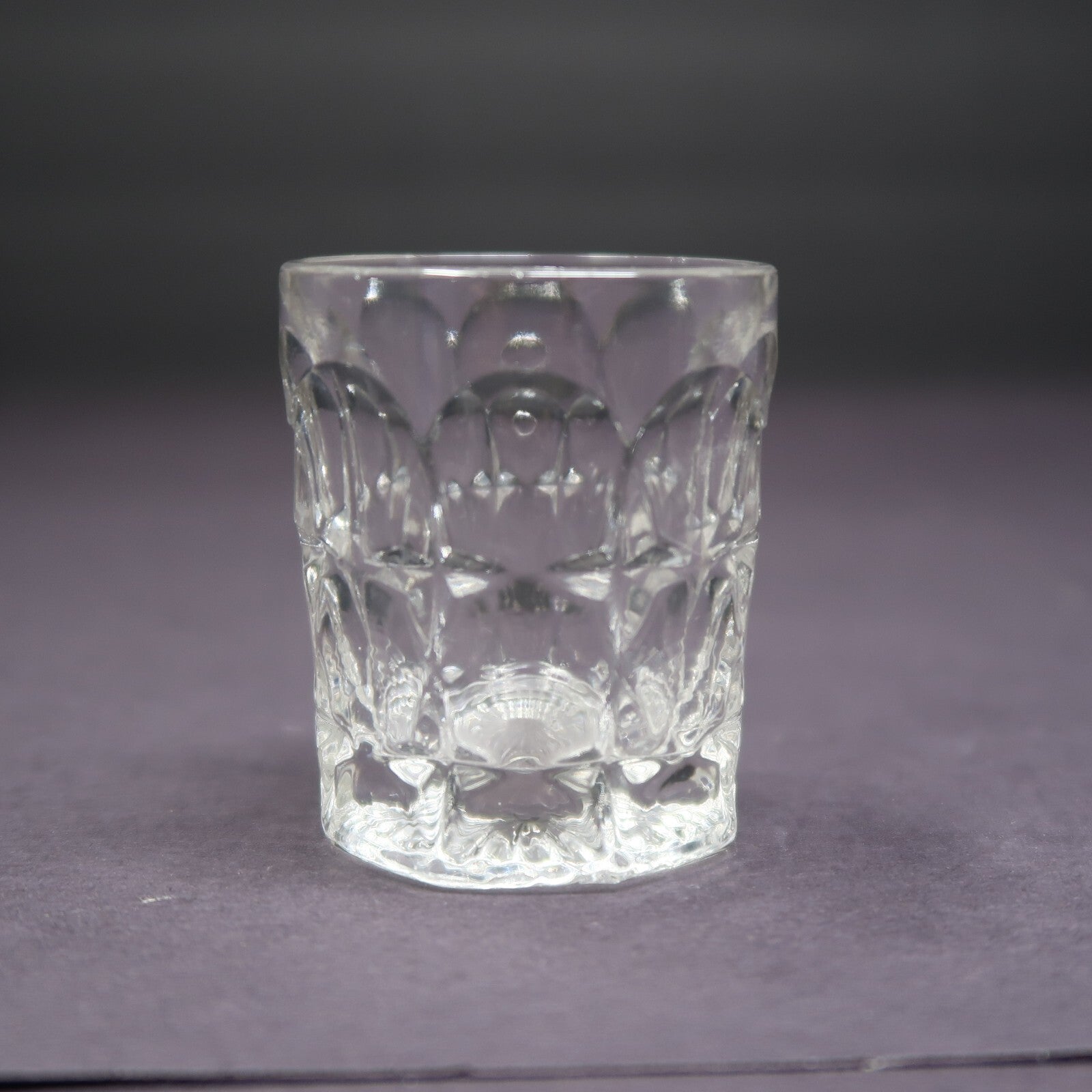 Geometric Patterns Pressed Glass Shot Glass H 2"