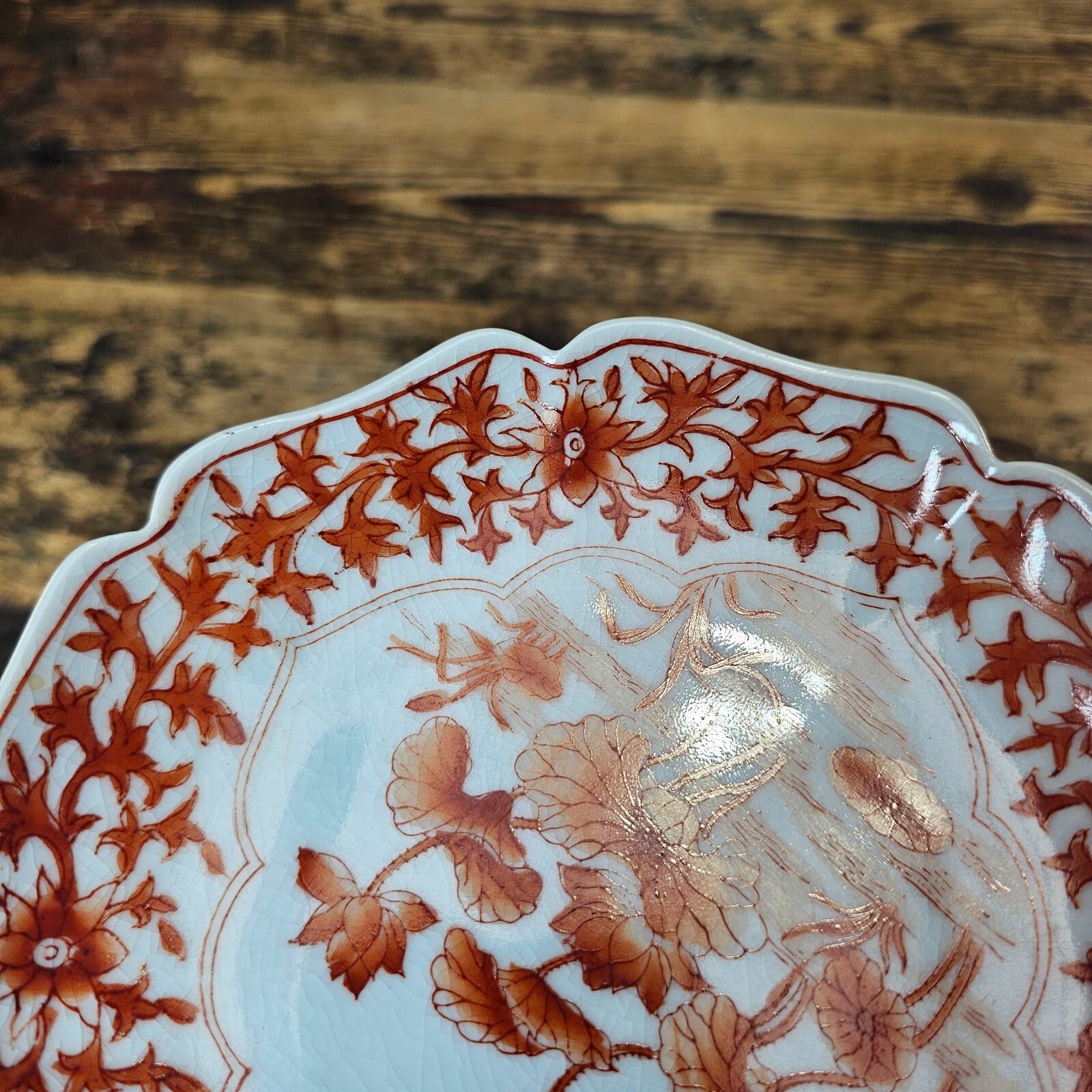 Vintage Lotus Plate & Ashtray | Hand-Painted in Hong Kong on Japanese Earthenwar