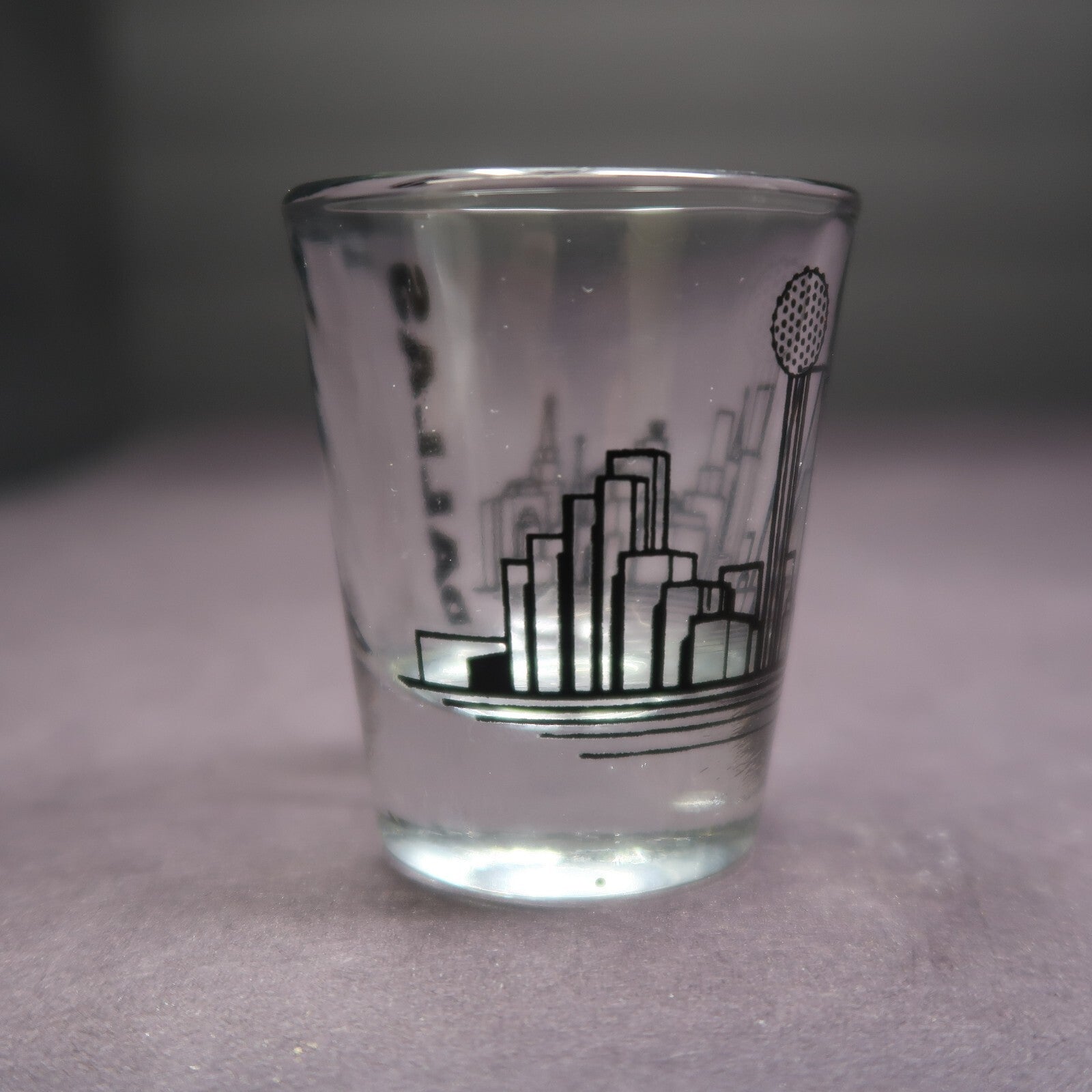 Dallas Texas Skyline Graphics Shot Glass H 2.4"