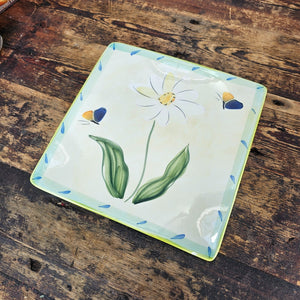 Crate & Barrel Ceramica ARM Square Serving Platter Made In Italy 11.5" x 11.5"