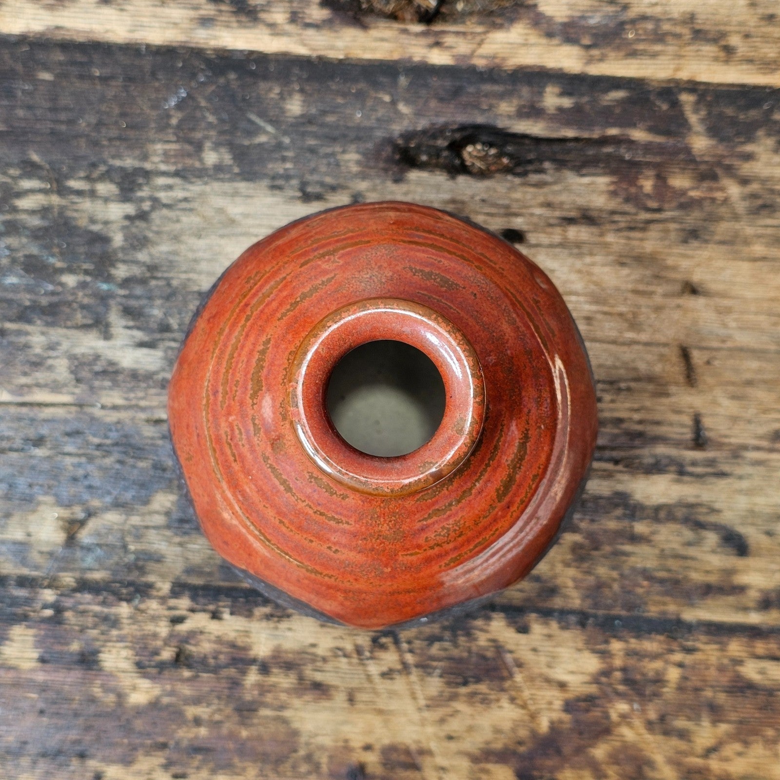 Handmade Studio Pottery Bud Vase 3.5"Dia. x 4"H