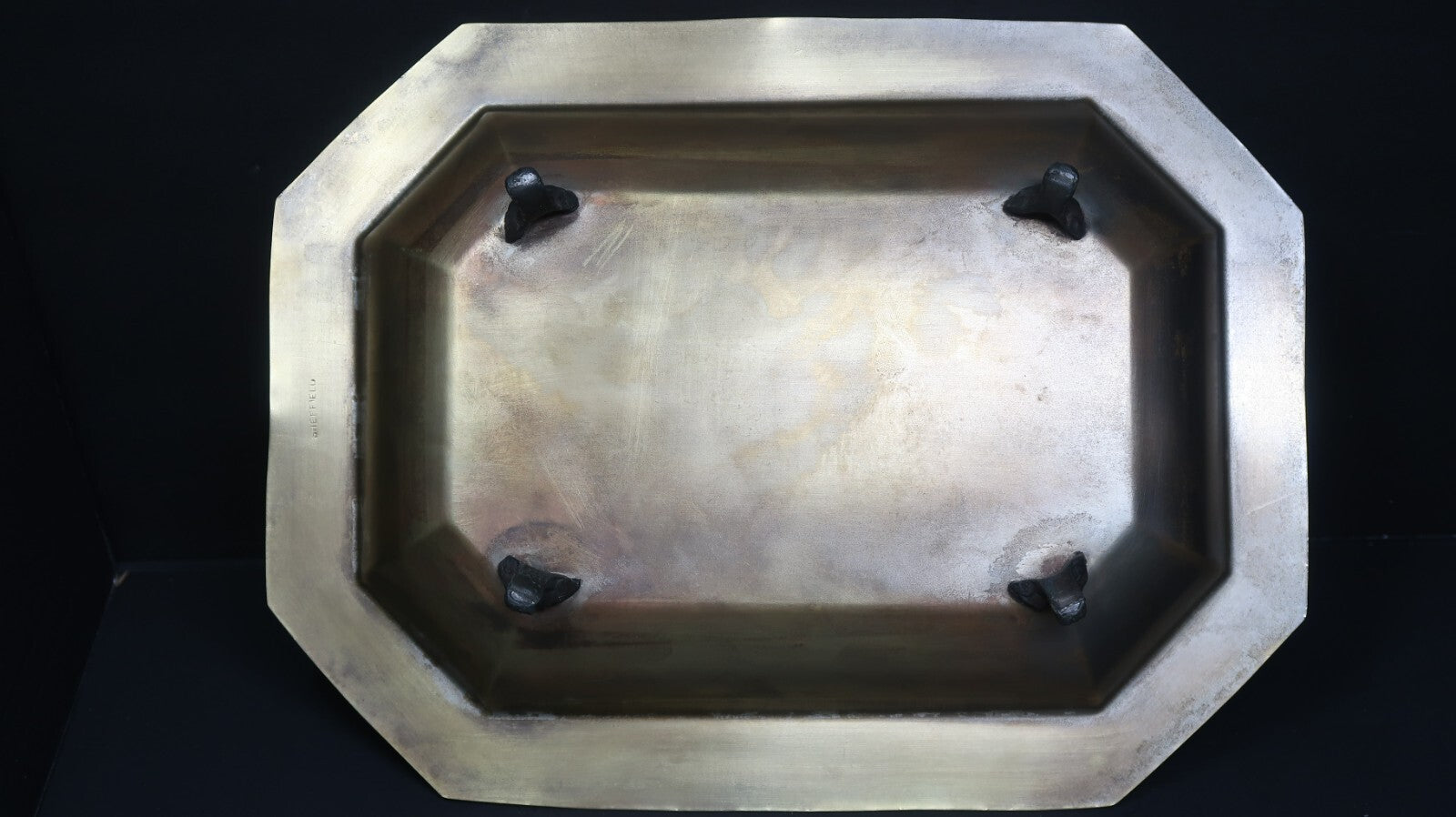 Antique Sheffield Footed Rectangular Relish Dish Trinket L 11" x W 8.5" x H 2"