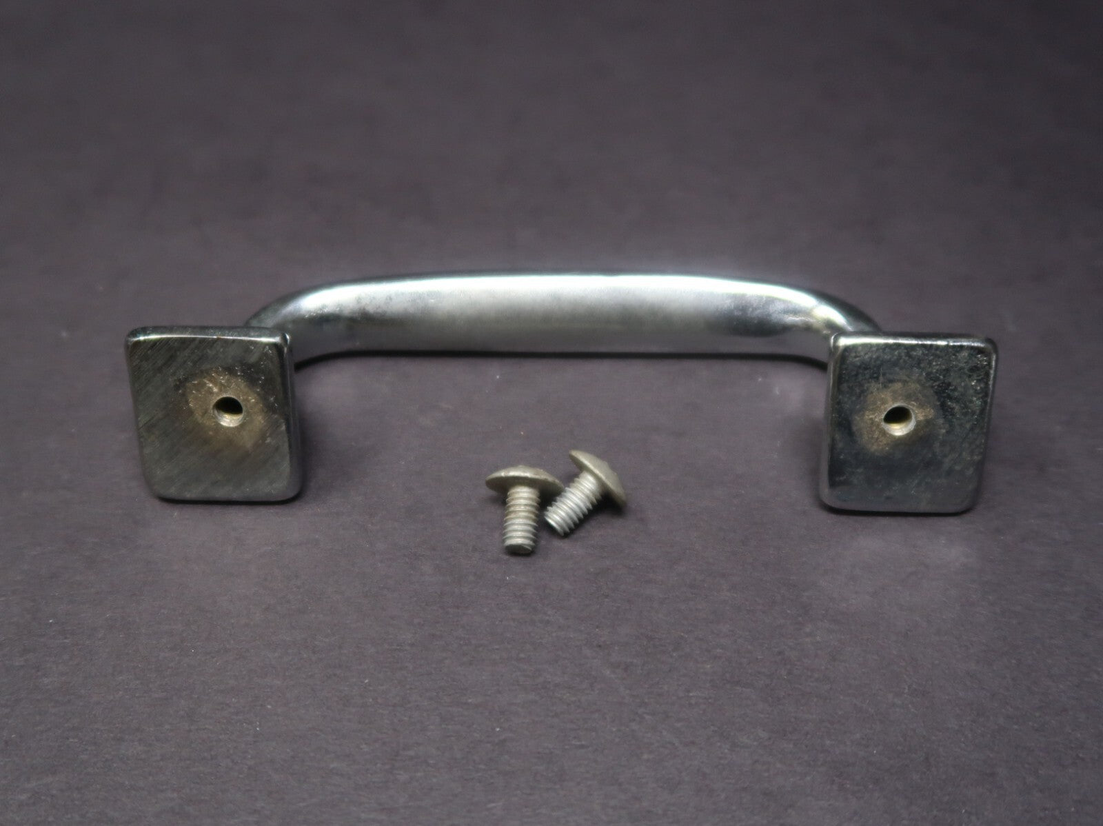 Vintage Chrome Drawer Cabinet Knob Pull 4"
