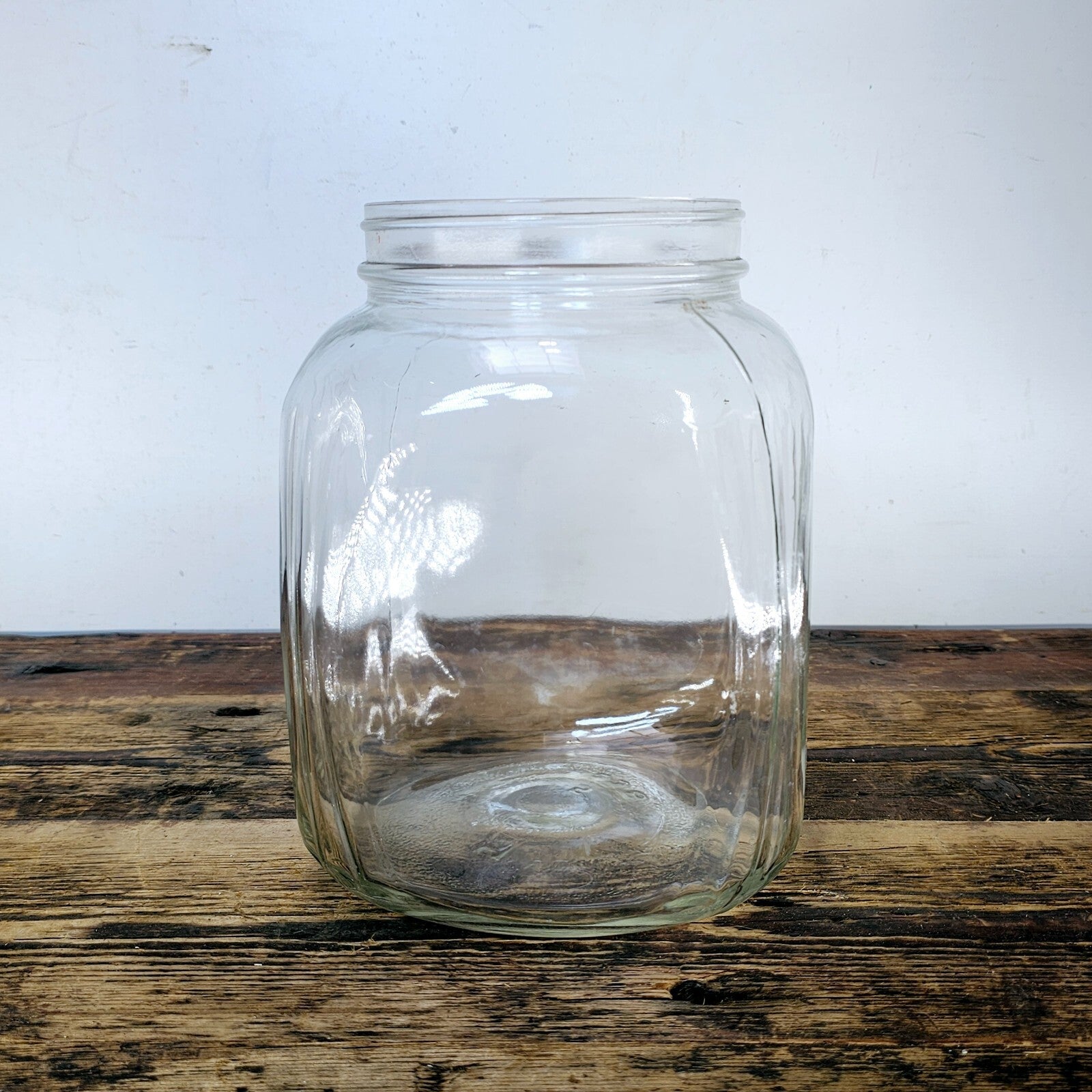 Vintage Hazel Atlas 1 Gal Clear Glass Canister Jar #5238 (No Lid)