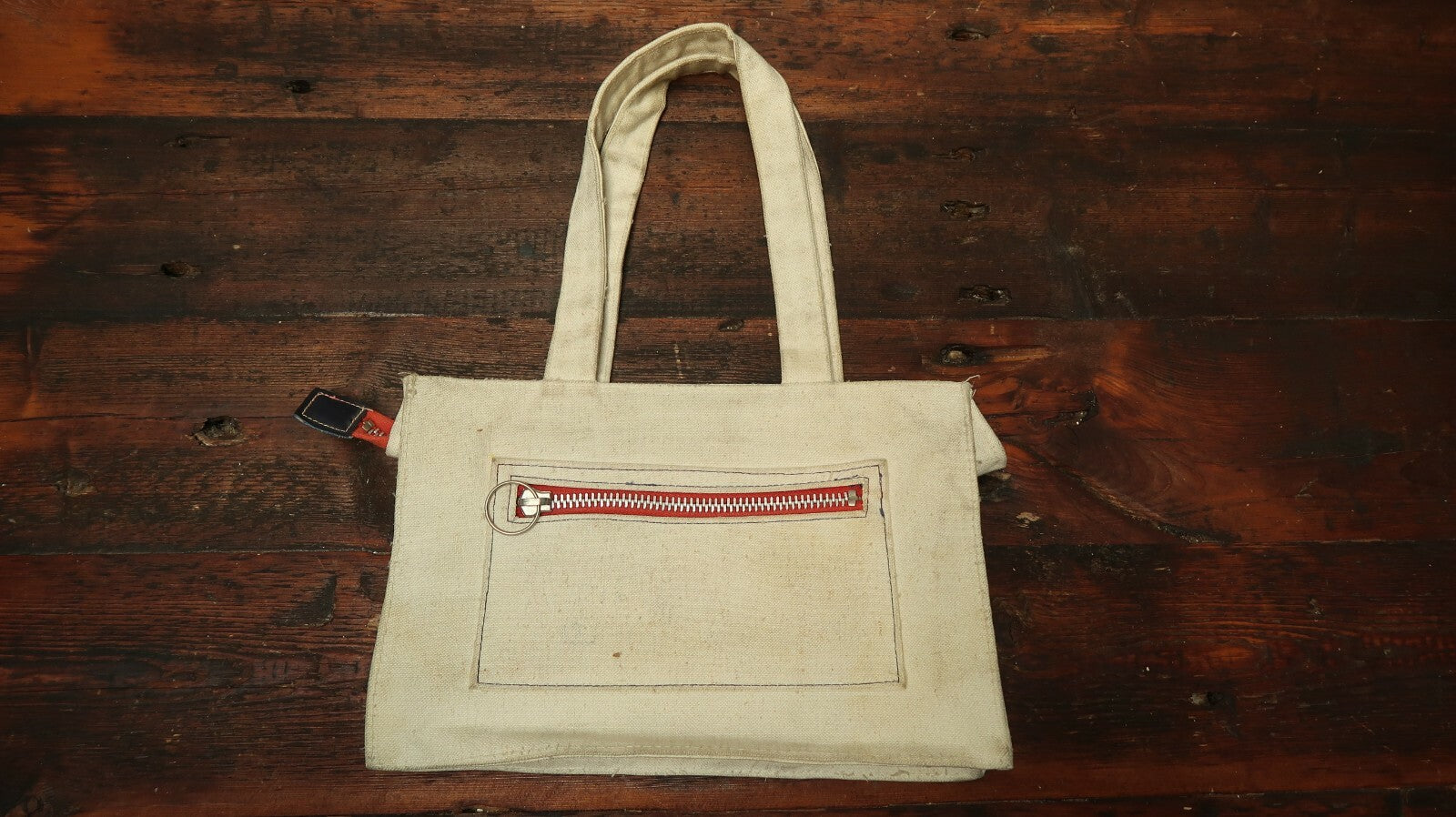 Vintage American Flag Canvas Handbag 12.5" x 8.5" x 4" Drop 9"