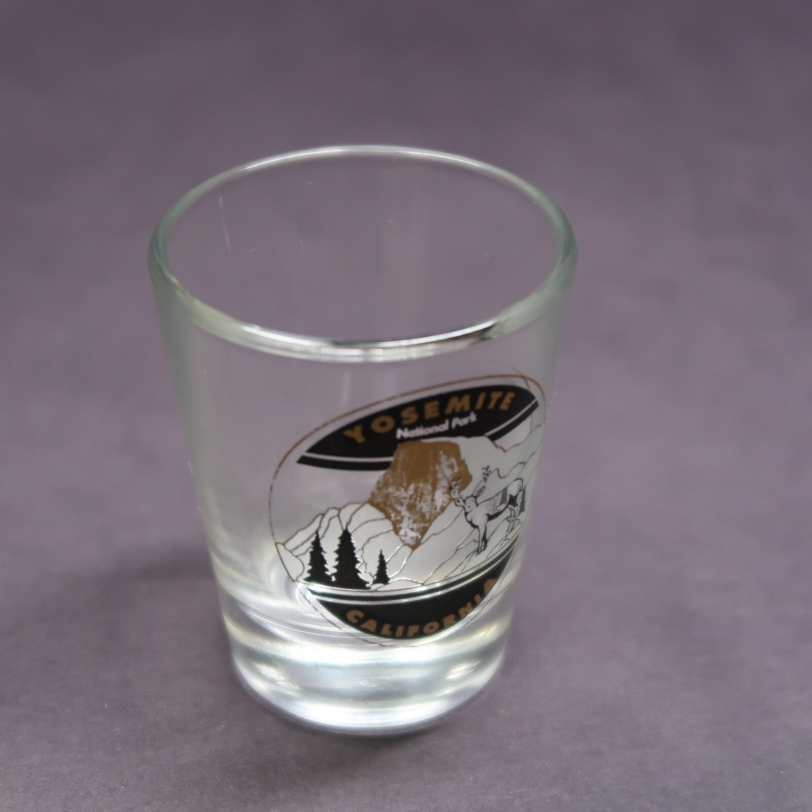 Vintage Yosemite National Park California Shot Glass Deer Made In USA H 2.3"