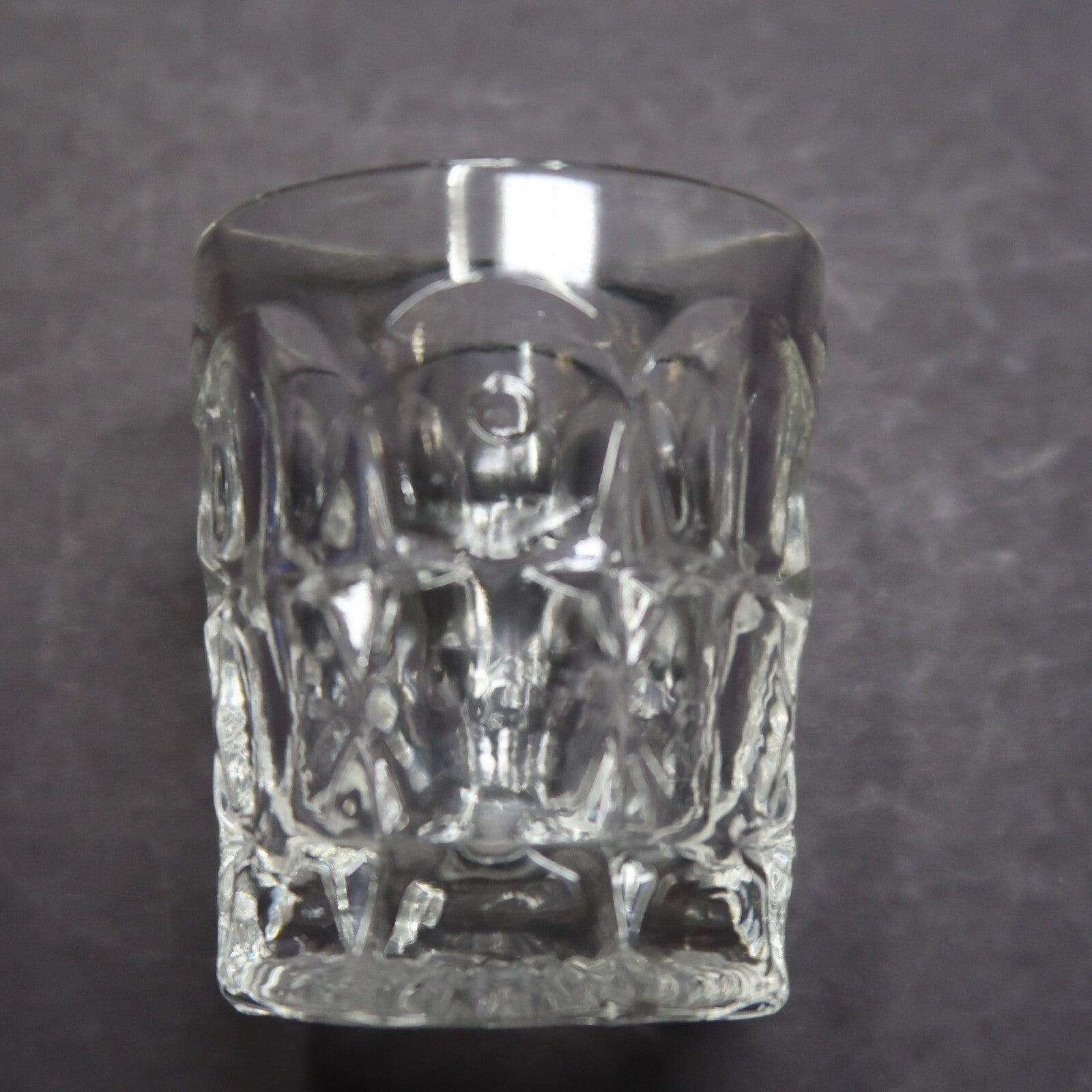 Geometric Patterns Pressed Glass Shot Glass H 2"