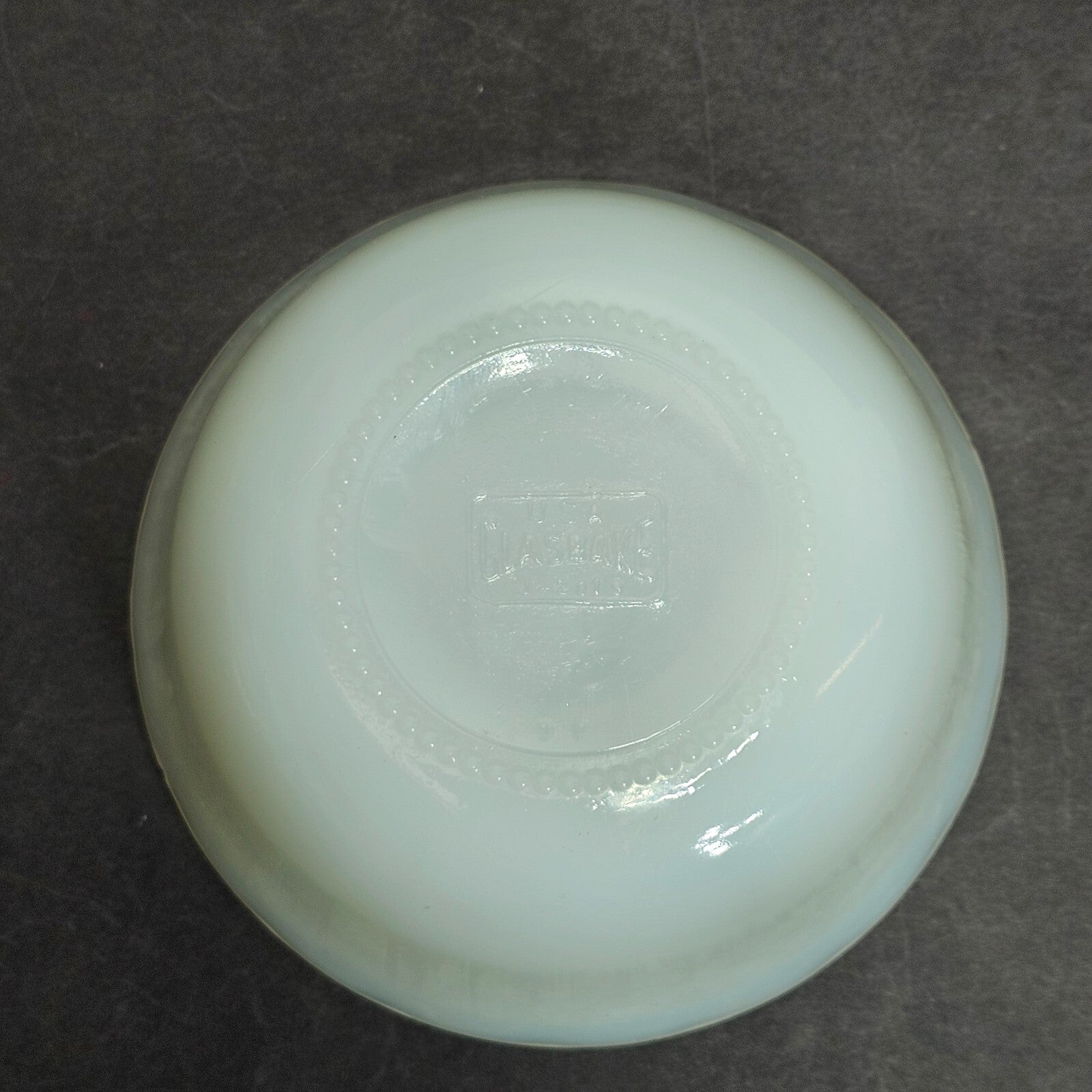 Vintage Milk Glass Glasbake Bowl # J-2019 Dipping Mixing Bowl 4.75" Dia x 2" H