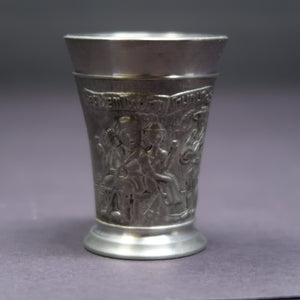 German BMF ZINN 95% Pewter Shot Glass Oktoberfest H 2"