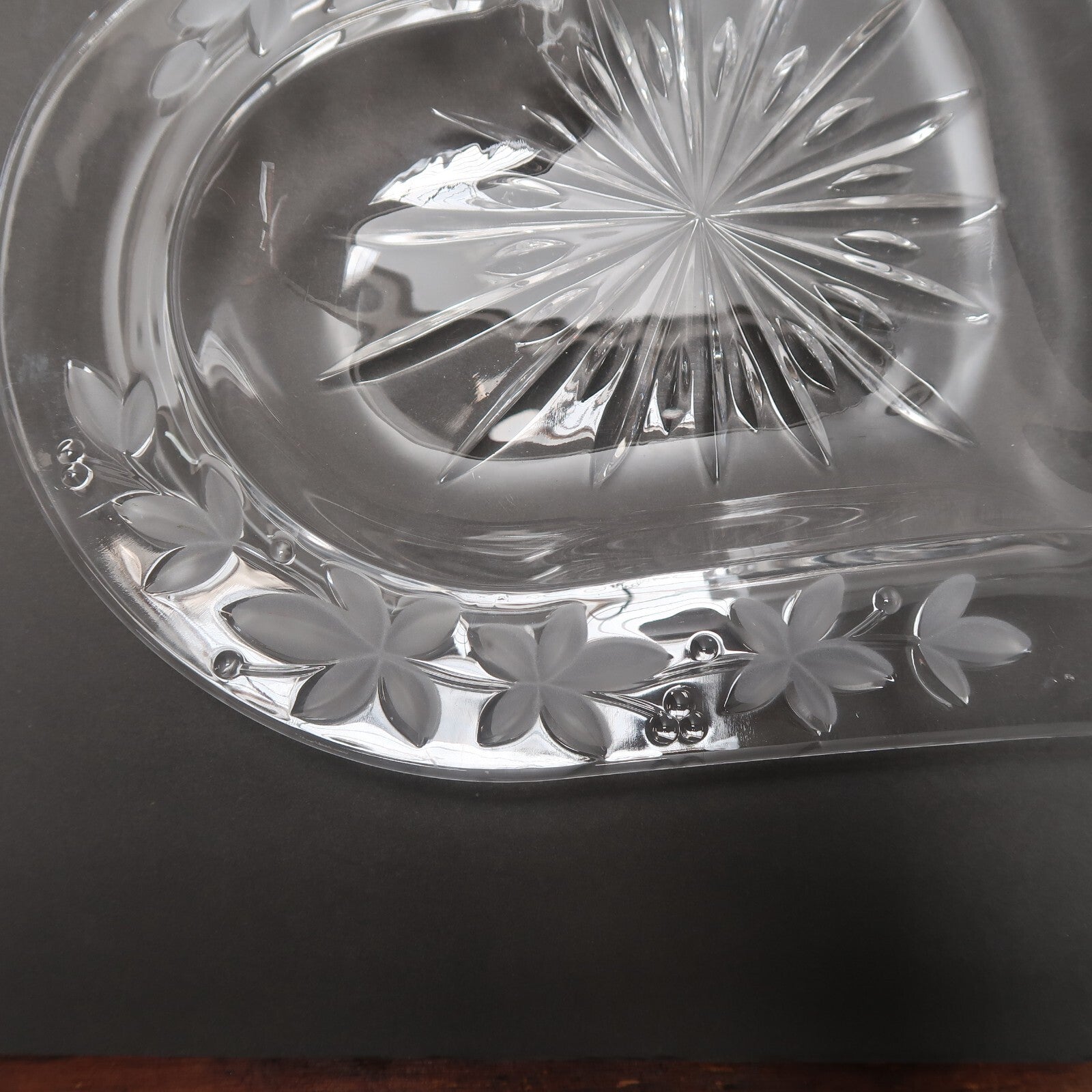 Heart Shape Glass Dish Trinket 12.5" x 12" x H 1"
