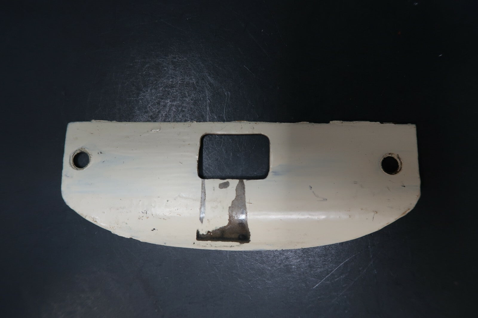 Vintage Strike Plate Shabby Chic White Painted (A)