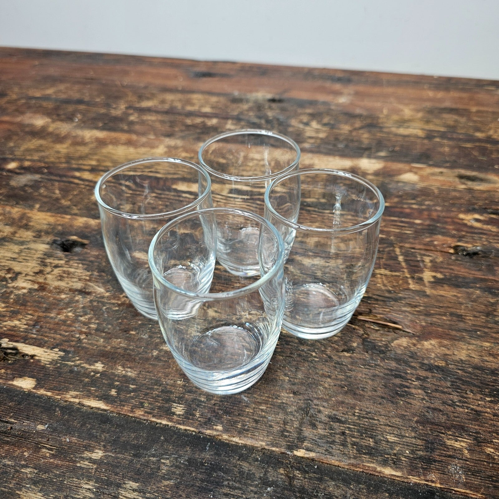 Set of 4 Barrel Shaped Small Glassware 2" x 3"