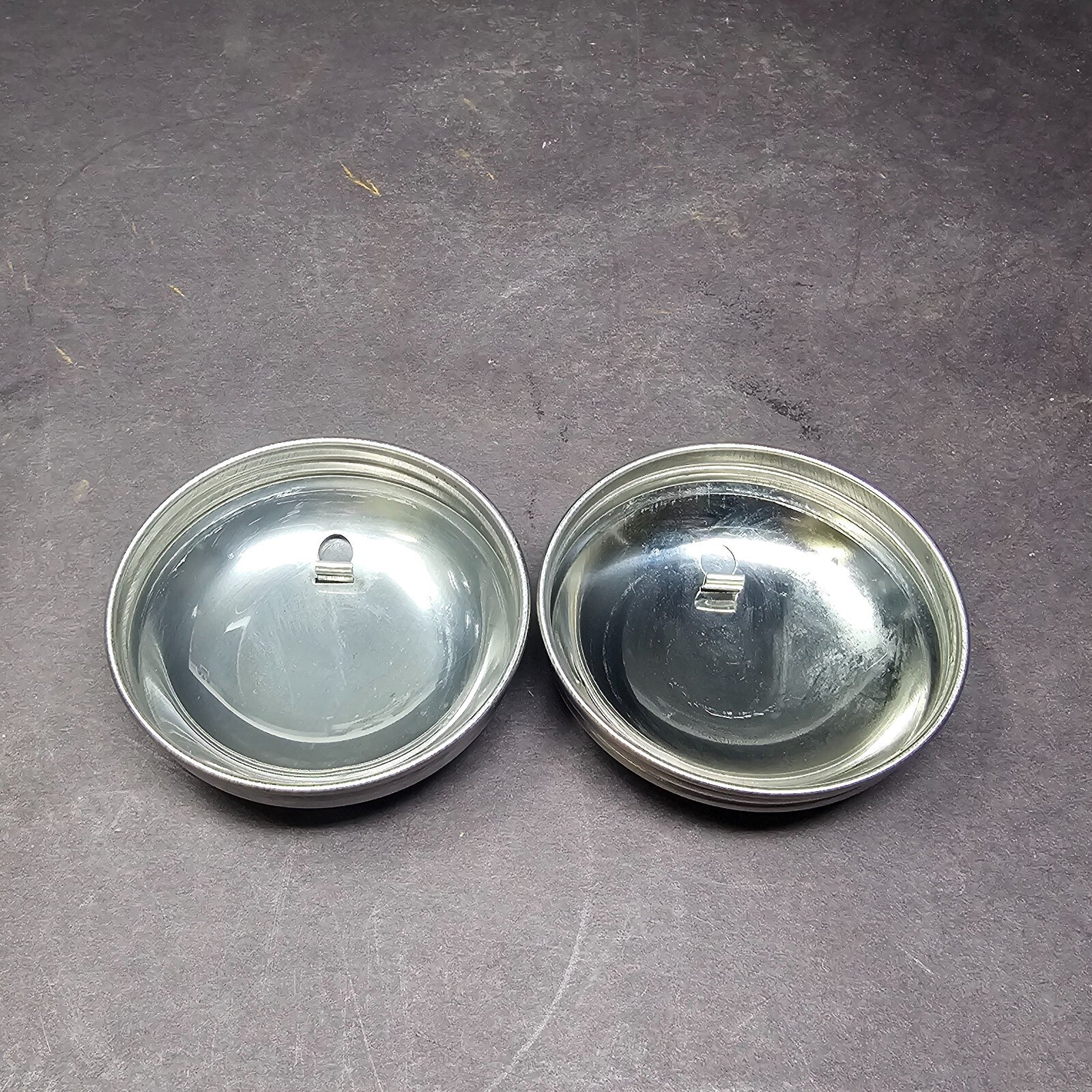 Set of 2 Side Flap Top Sugar Dispenser Glass Jar Vintage 3" D x 5.5" H