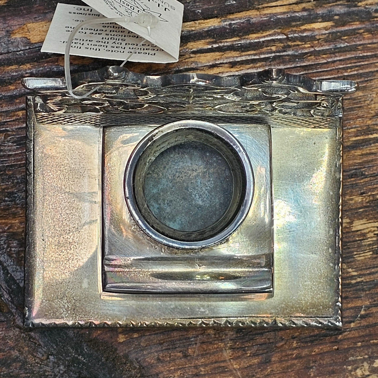 French Art Nouveau Style Metal Inkwell J.I.J Design Sun Valley, CA