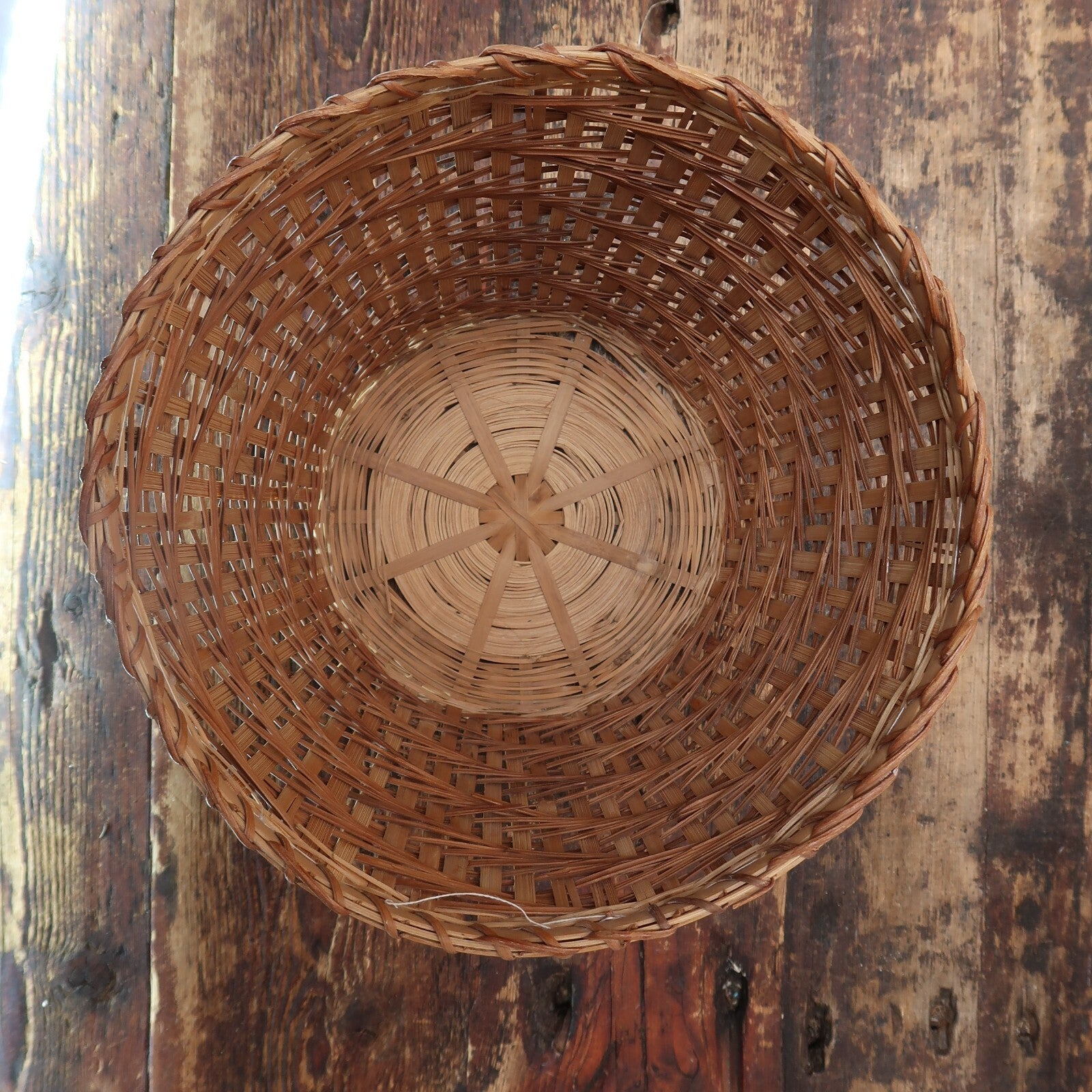 2 Rustic Metal Pails + 1 Wicker Basket 9" x 9" x H 7.5" Plant Pots Trash Cans
