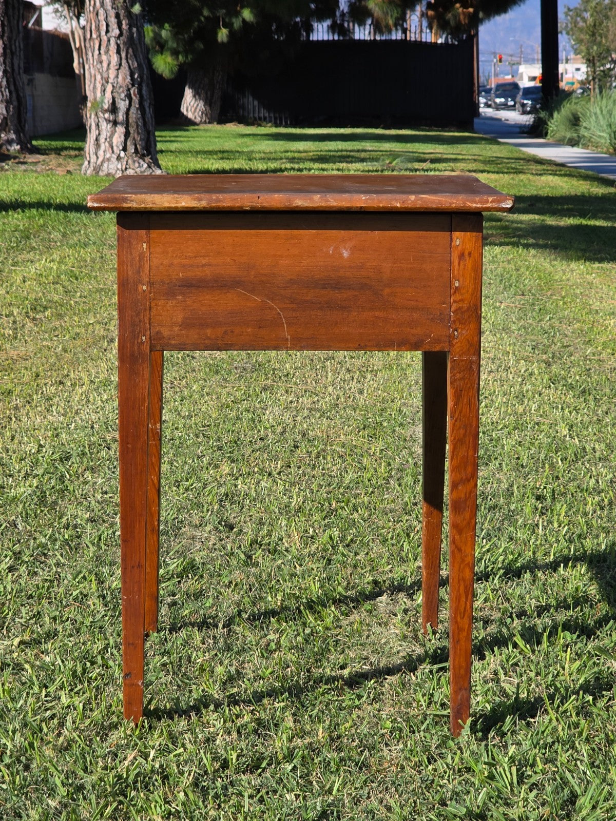 Antique New England Cherry One-Drawer Work Table c.1820s Original Mushroom Knob