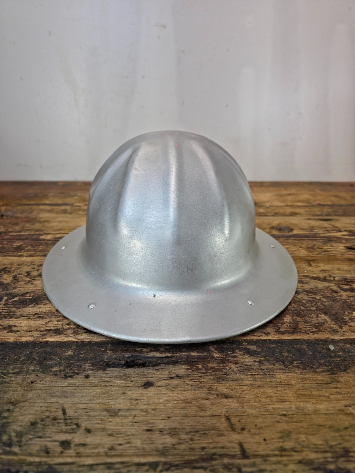 Vintage B.F. McDonald Co. Aluminum Hard Hat – Los Angeles, c.1940s–1950s