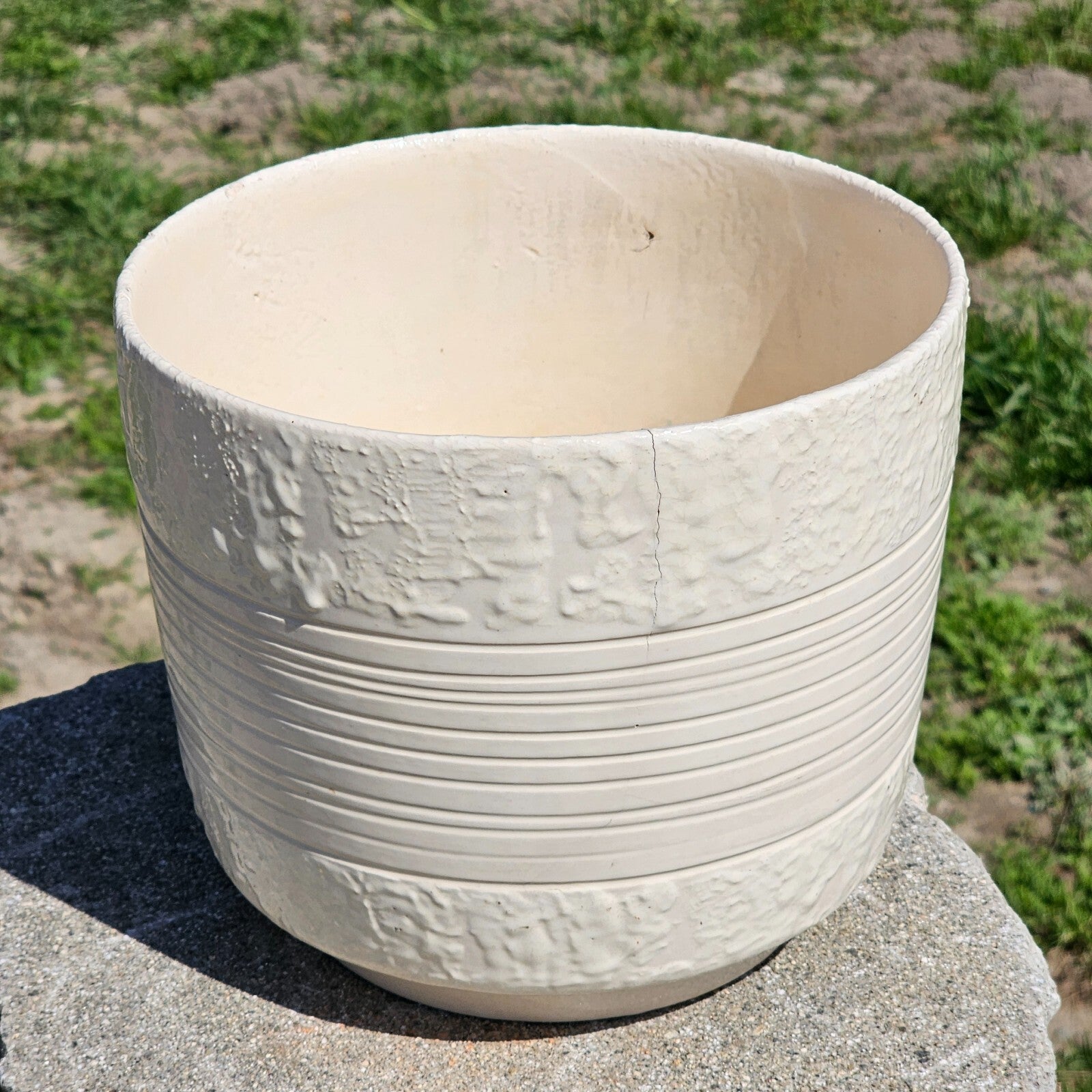 Jenkins Ceramics MFG California Art Pottery White Glazed Ceramic Flower Planter