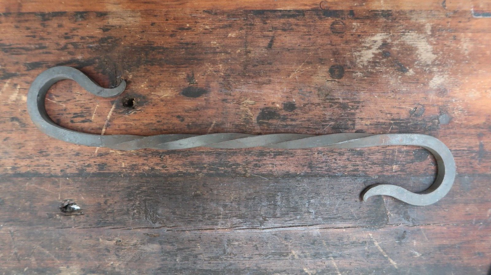 Hand Forged 13.85" Iron S Hook Blacksmith Vintage