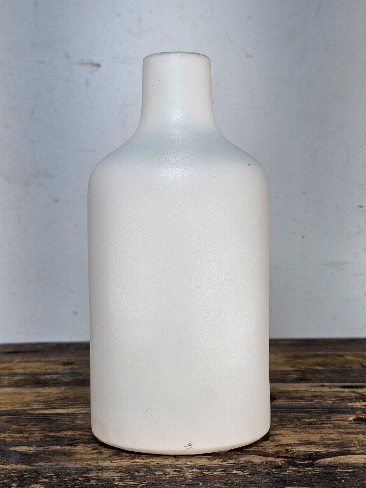 West Elm White Ceramic Vase Bottle 4.25"Diam x 9"H