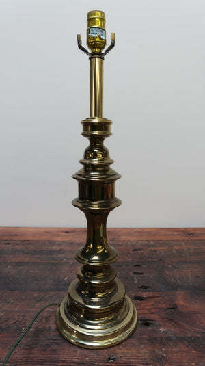 Vintage Leviton Brass Table Lamp 7" x 7" x H23.5"