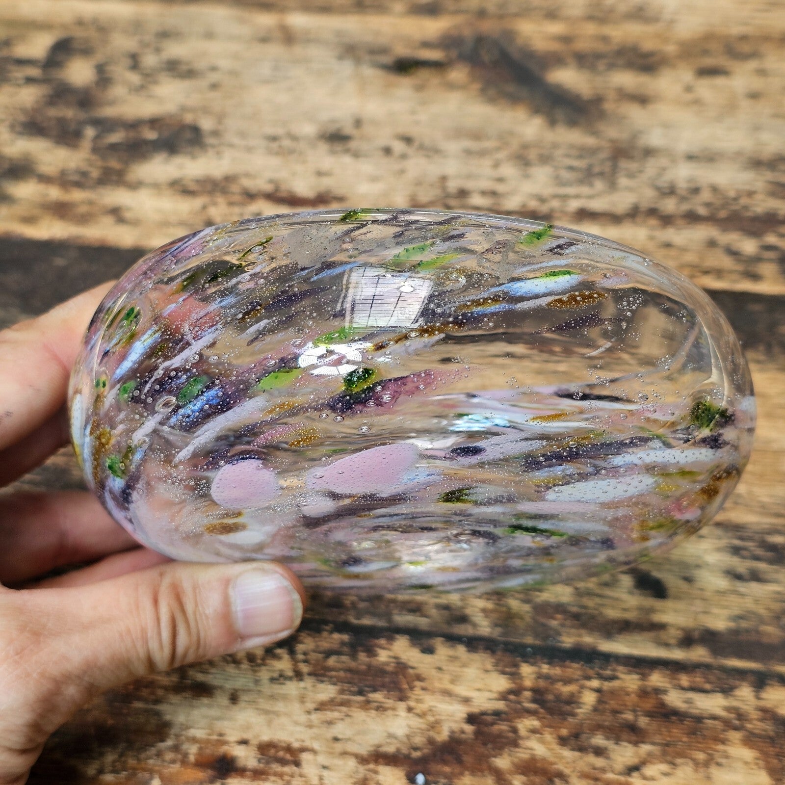 Vintage 1989 Signed Norwegian Art Glass Bowl by O. J. Karlengen