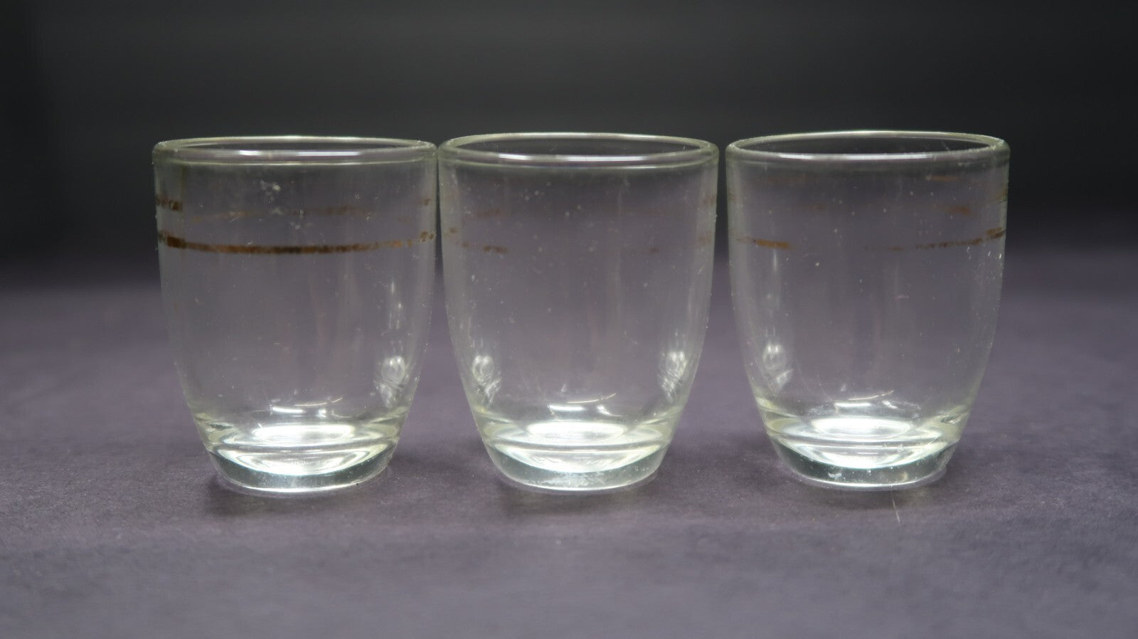 Lot of 3 Vintage Stampi Francolini Gold Line Shot Glasses Made In Italy