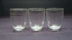 Lot of 3 Vintage Stampi Francolini Gold Line Shot Glasses Made In Italy