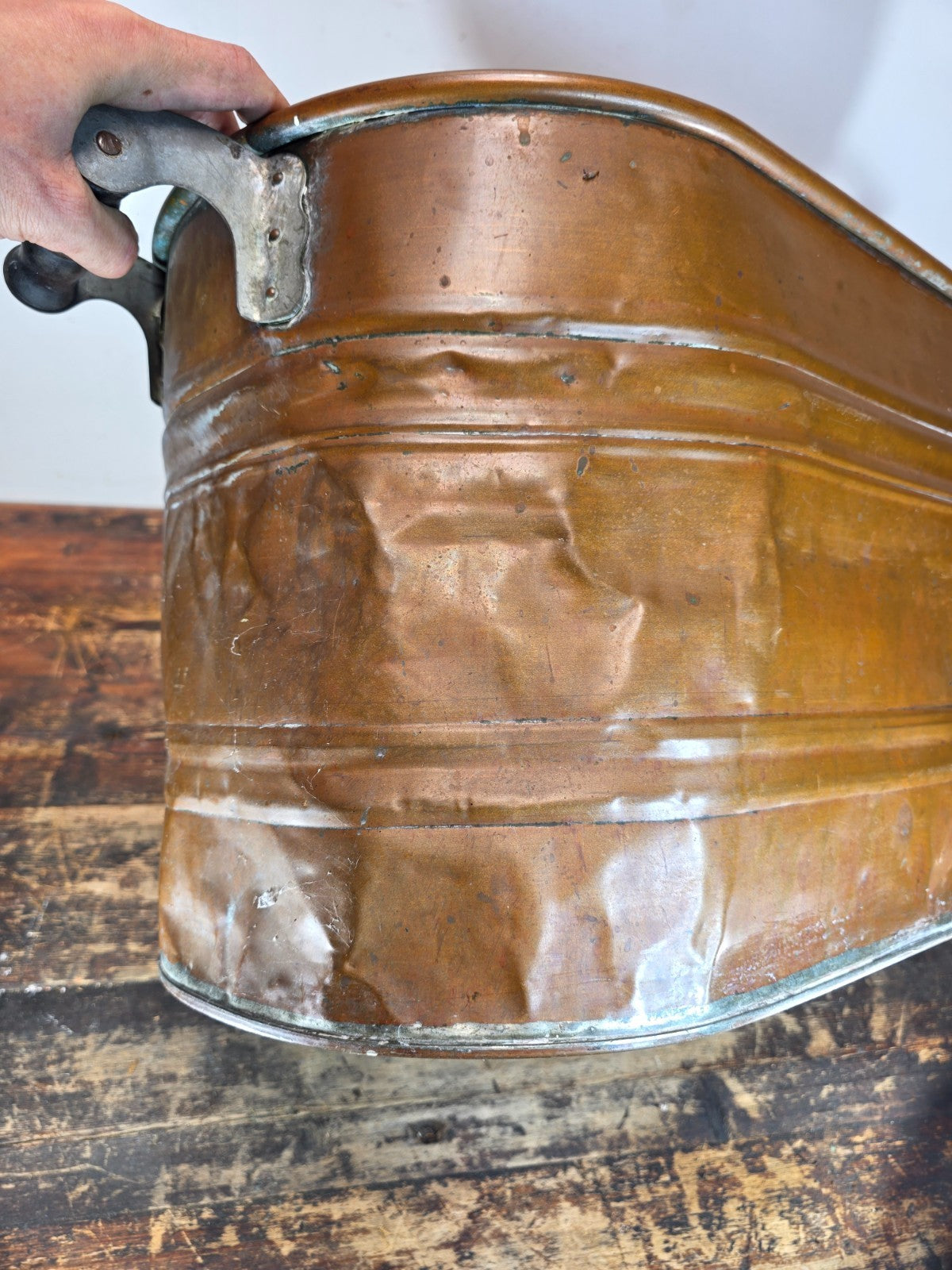 Vintage Copper Virginia Ham Cooker / Wash Pot with Original Iron Handles