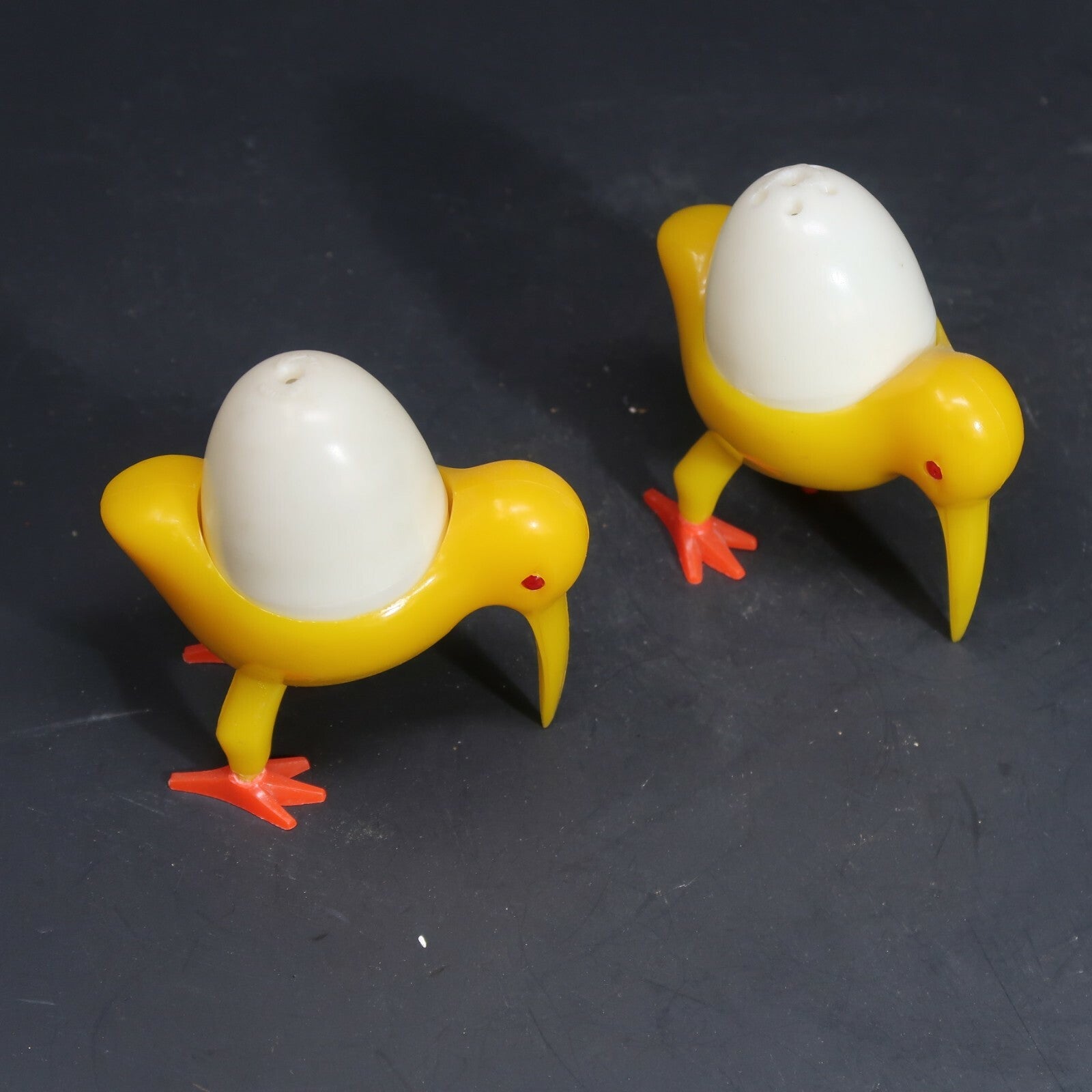 1960's Cute Vintage Yellow Birds and Eggs Salt and Pepper Shakers Plastic