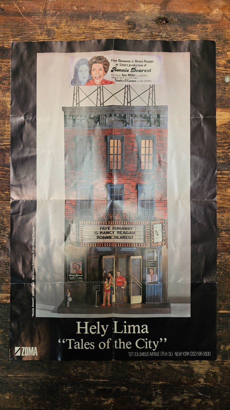 Hely Lima Signed -  New York Facades, 1981 - 1982 - Exhibition Poster