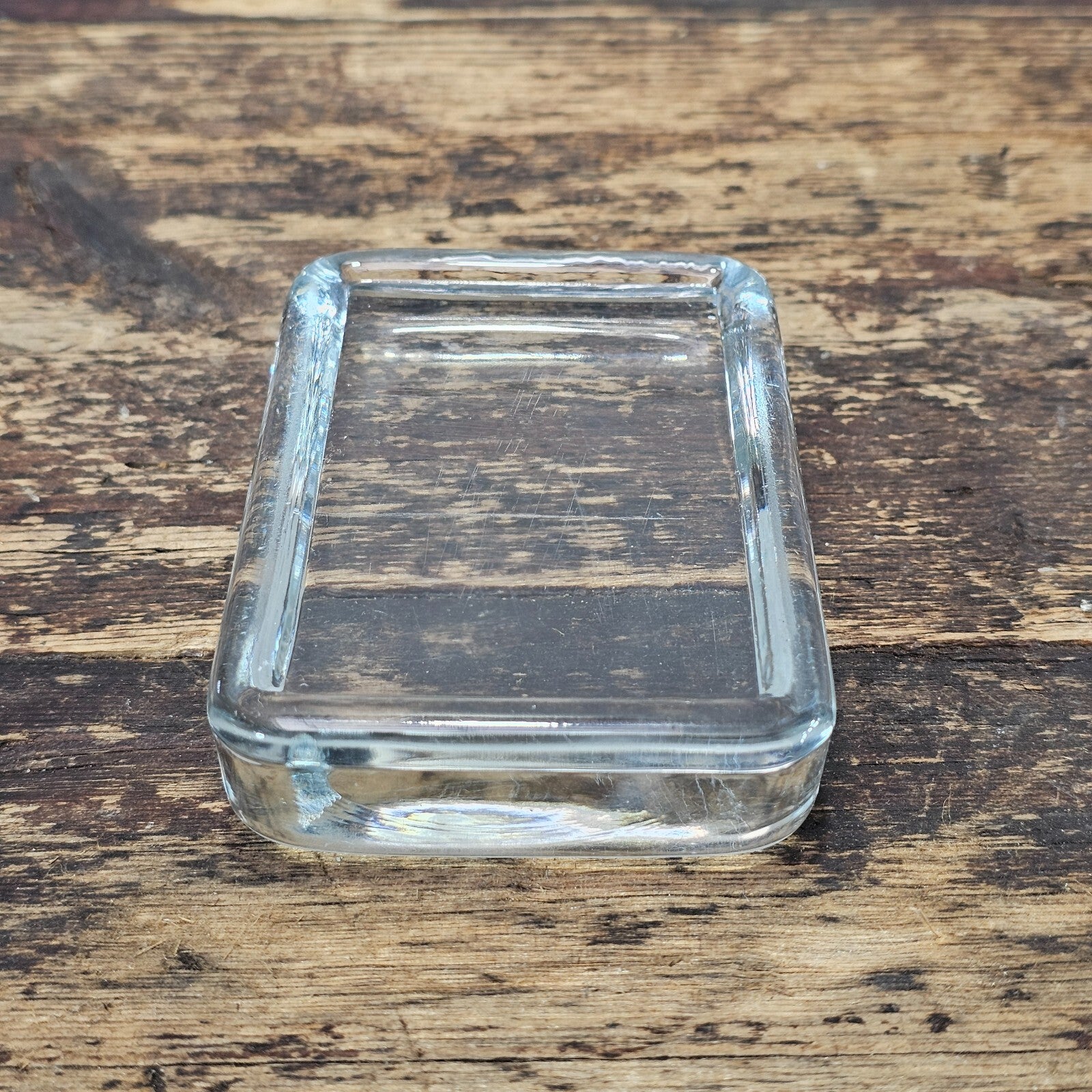 Vintage Glass Paperweight 2.75"W x 4"L x 1"H (13 oz.)