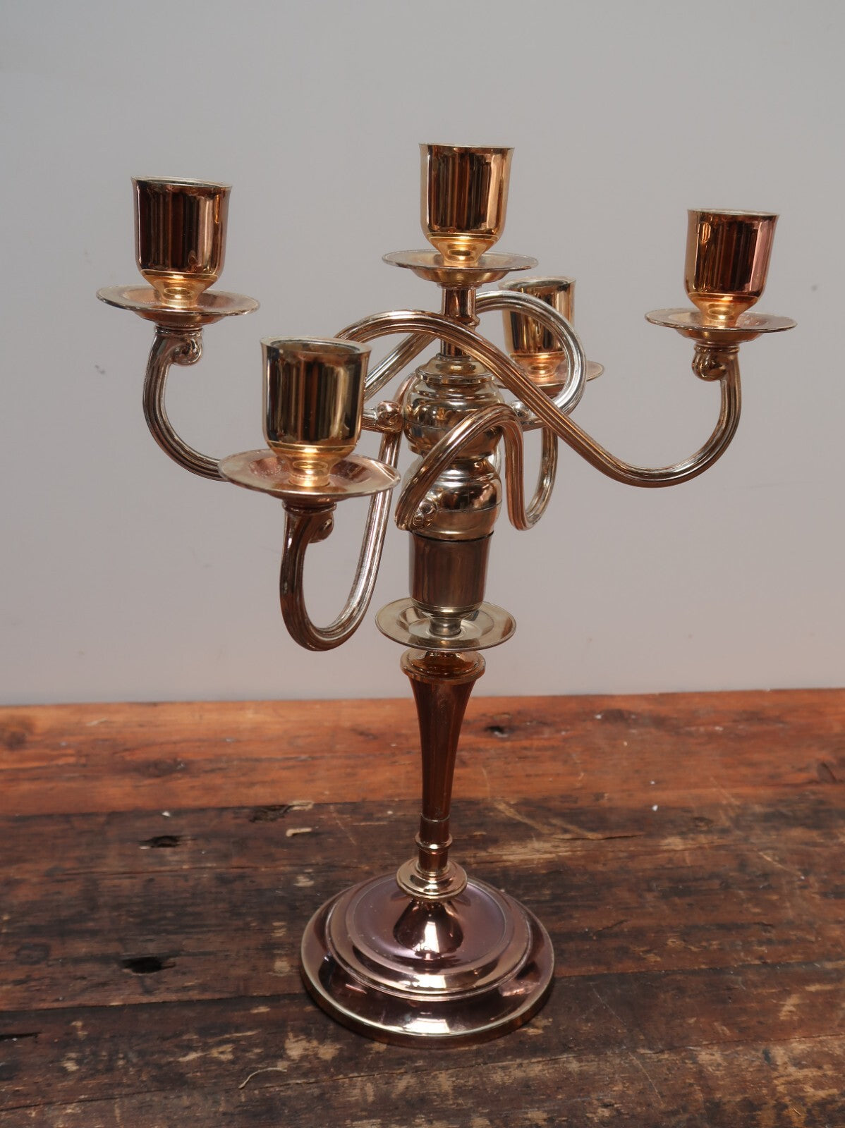 5 Candle Metal Candelabra Candle Holder Stand Chrome H 13"