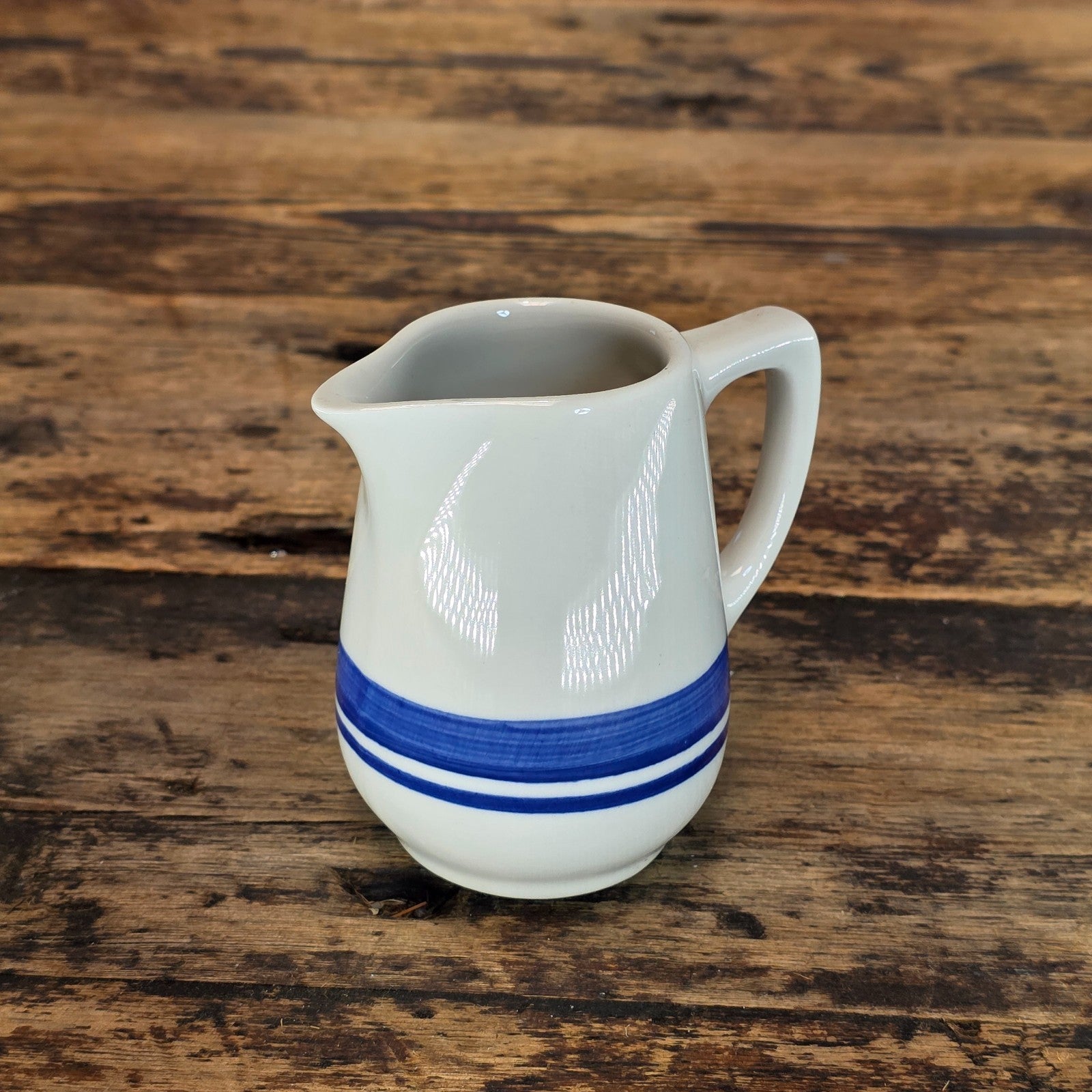 Vintage Lamberton Sterling China Restaurant Ware Creamer - Blue Bands, USA