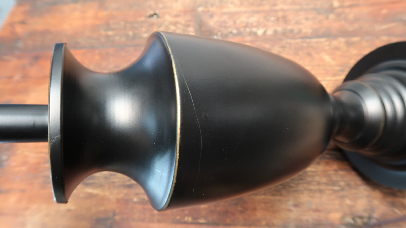 Black Metal Table Lamp 6" x 6" x H 17.5"