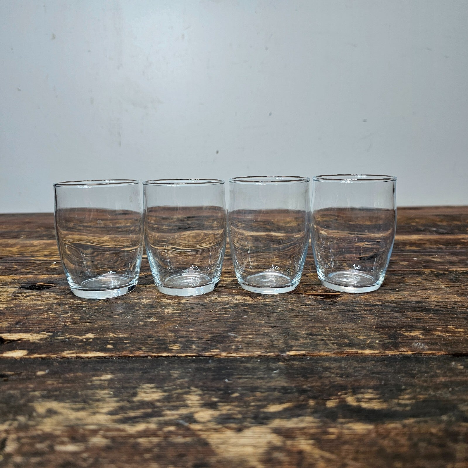 Set of 4 Barrel Shaped Small Glassware 2" x 3"